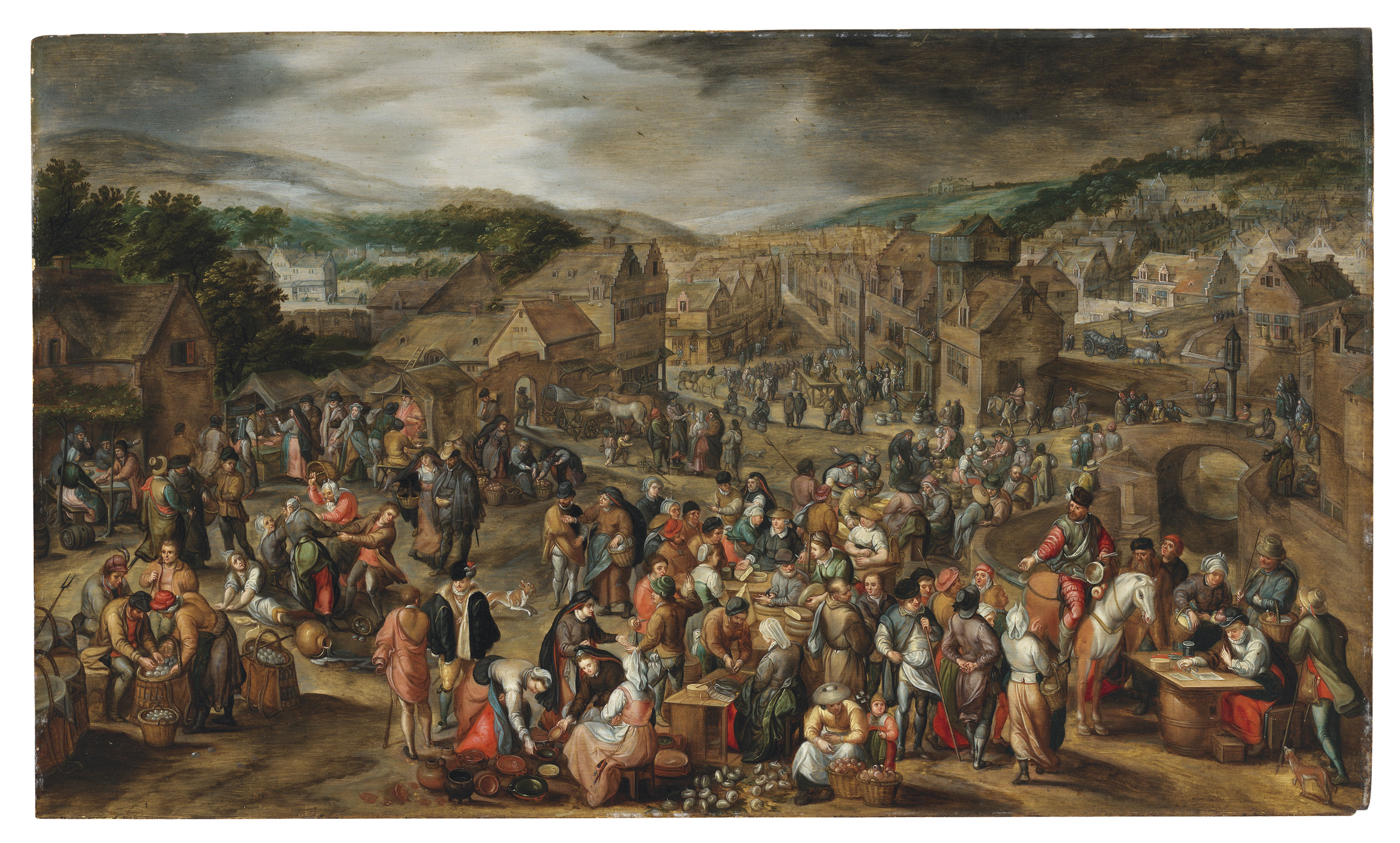 Follower Of Gillis Mostaert I A Village Market Christie S