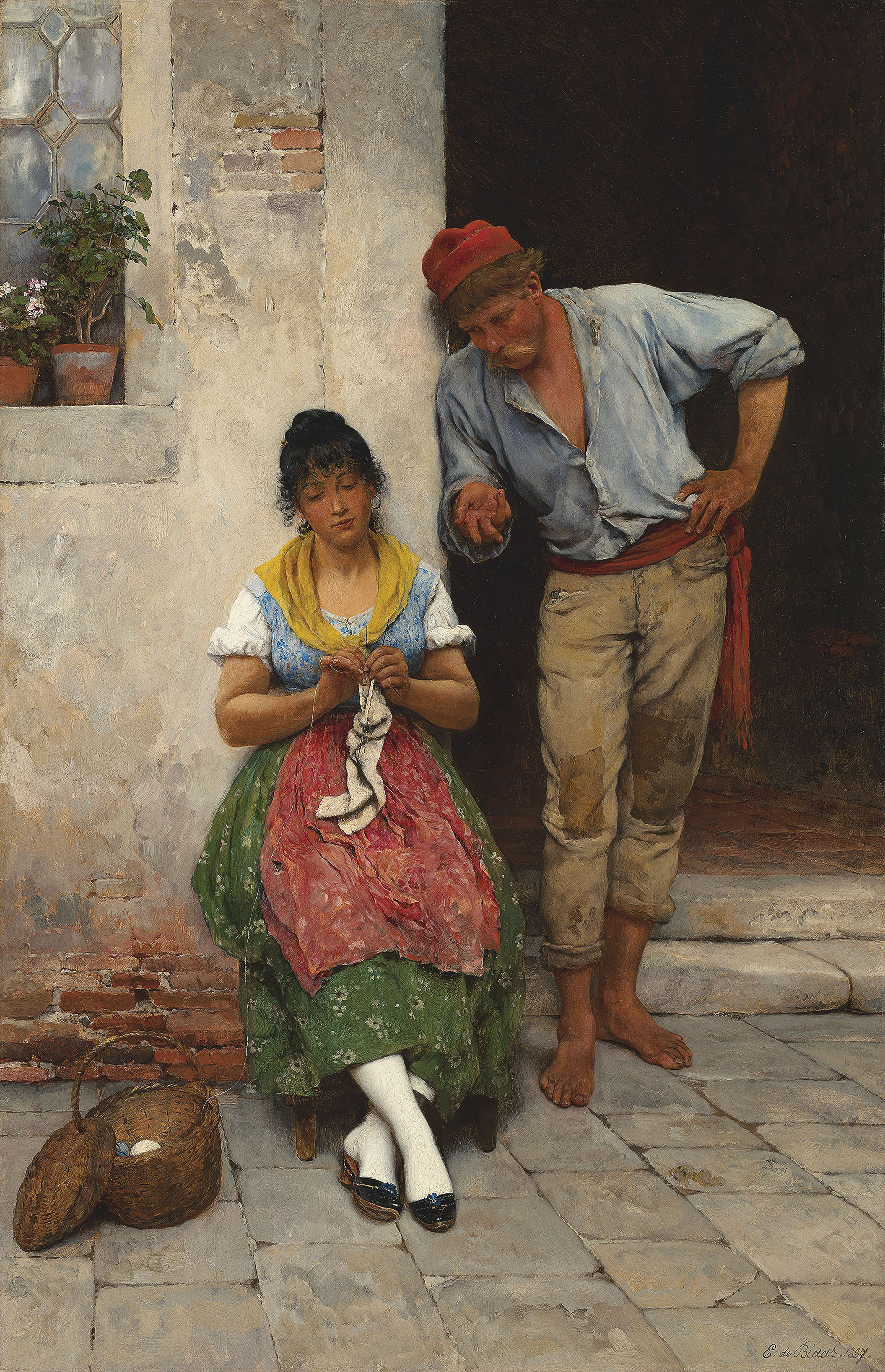 Eugen de Blaas (Austrian, 1843-1931) , The courtship | Christie's