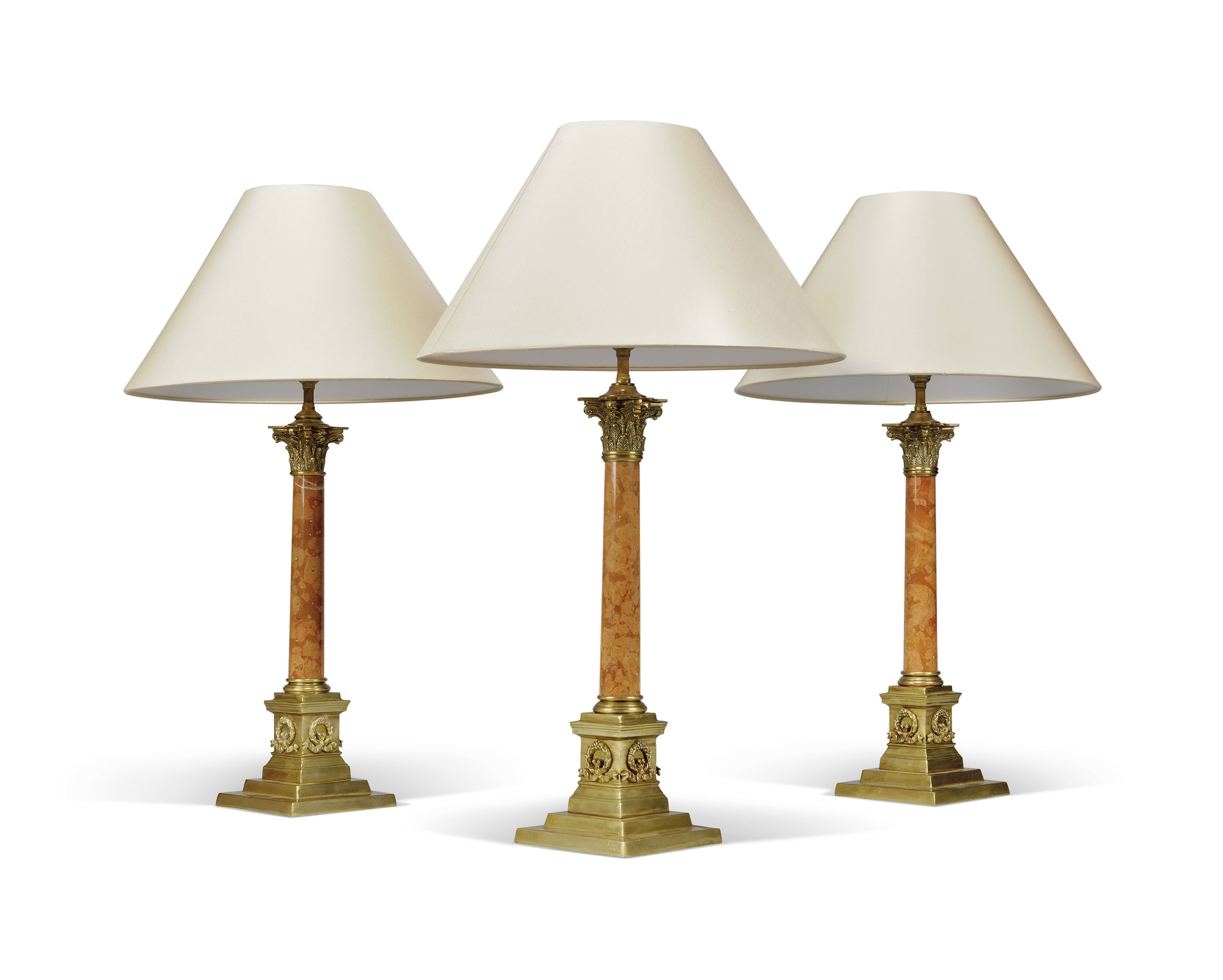 marble column table lamp