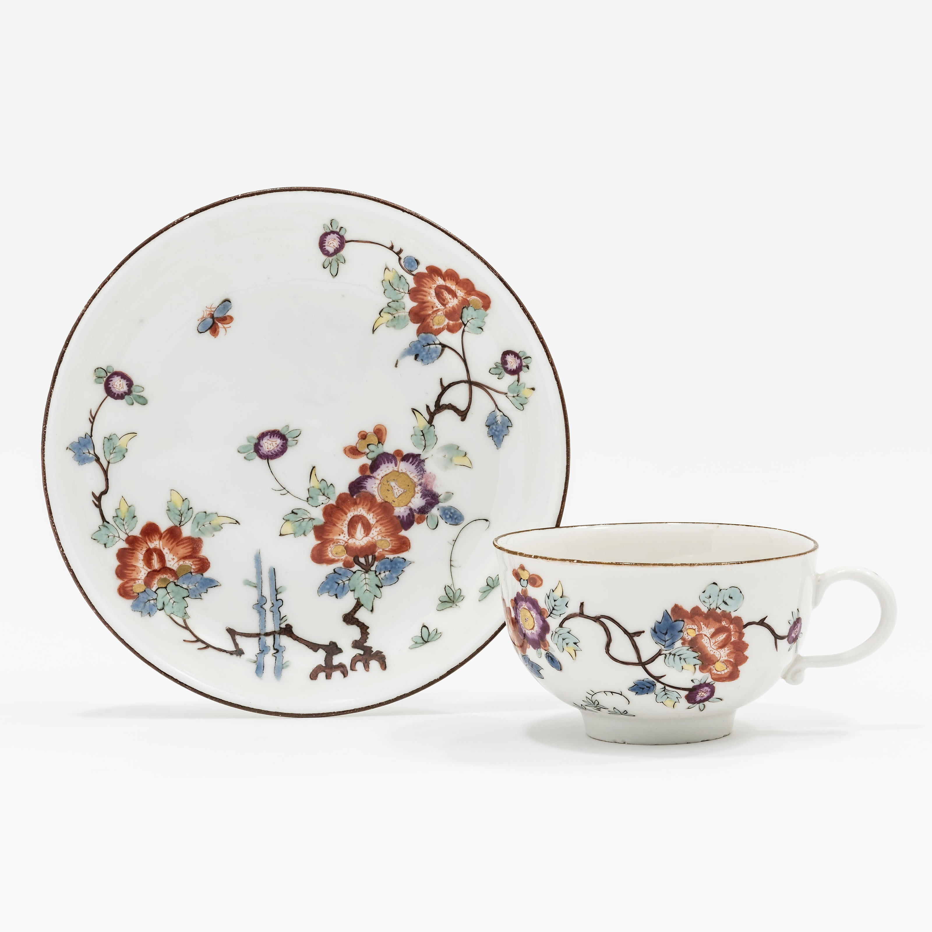 A MEISSEN PORCELAIN 'RED DRAGON' PATTERN PLATE, CIRCA 1735, BLUE