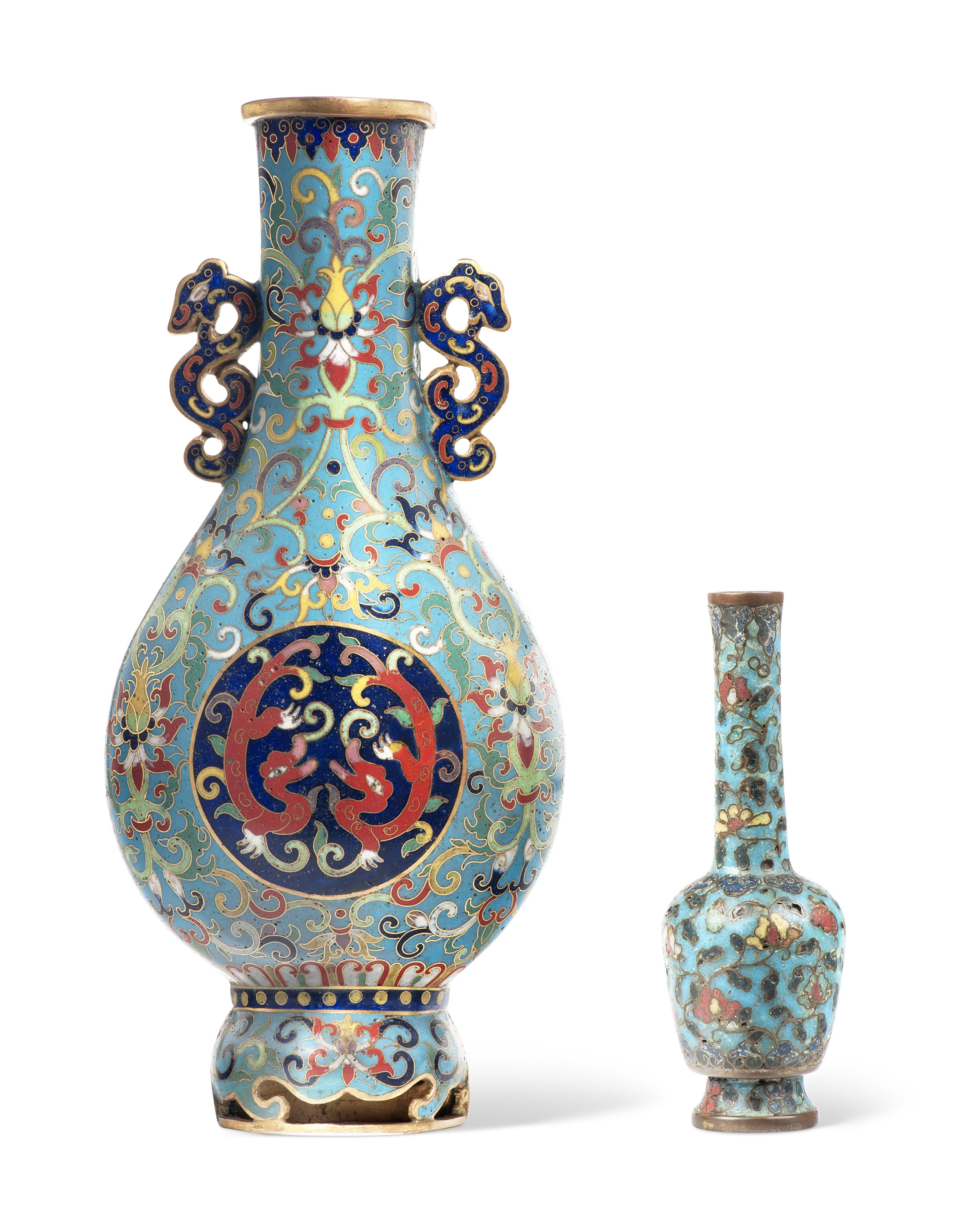 Catalog image of THE SMALLER VASE MING DYNASTY, 16TH CENTURYTHE LARGER WALL VASE 19TH-20TH CENTURY