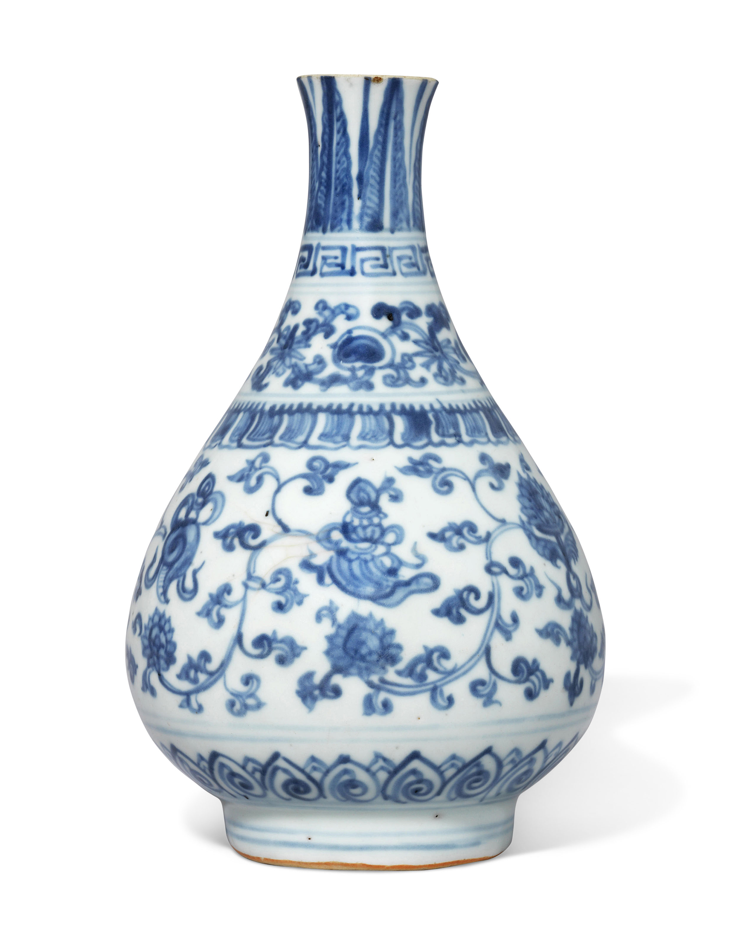 明青花八吉祥缠枝莲纹玉壶春瓶, MING DYNASTY (1368-1644) | Christie's