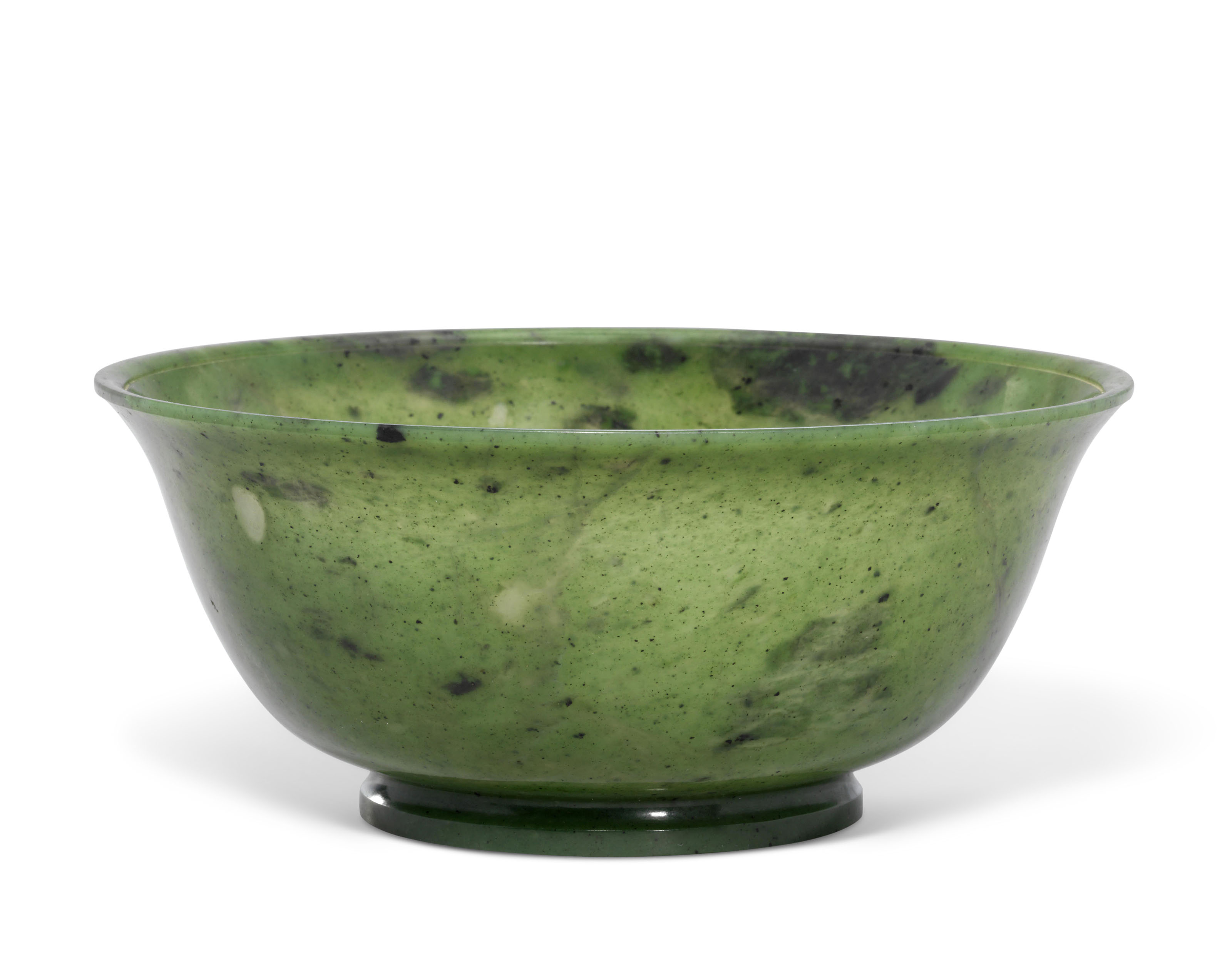 A SPINACH-GREEN JADE BOWL, QIANLONG PERIOD (1736-1795) | Christie's