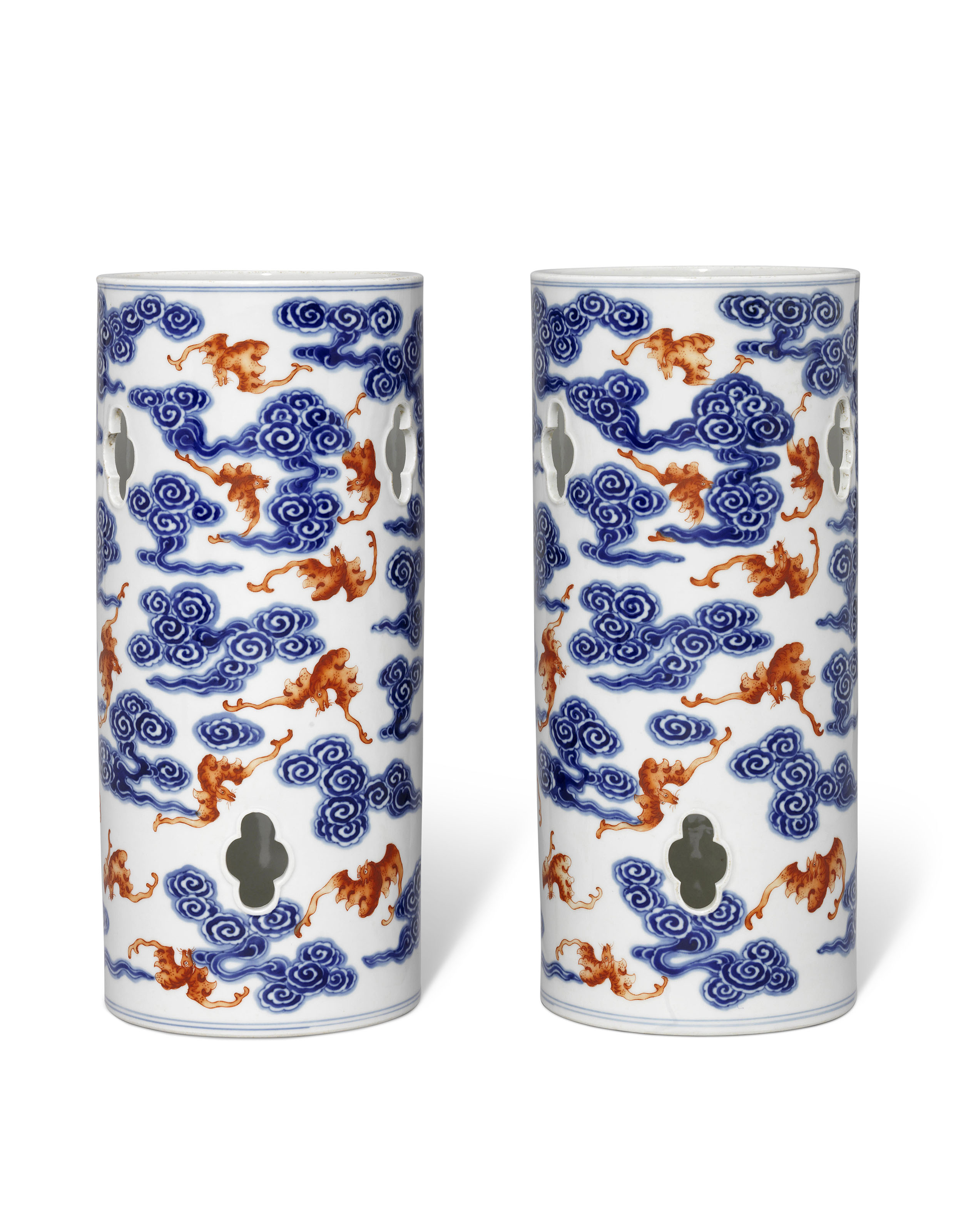 清光绪青花花鸟图碗六字楷书款一组四件, GUANGXU MARKS IN