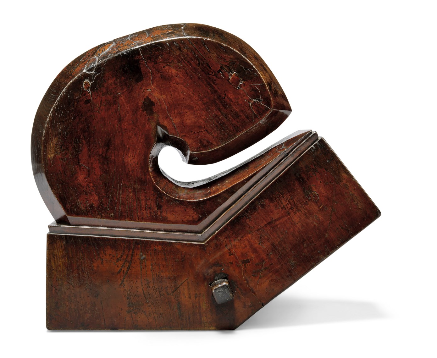 A JAPANESE ZELKOVA WOOD LARGE JIZAIKAGI (KETTLE HOOK), MEIJI PERIOD