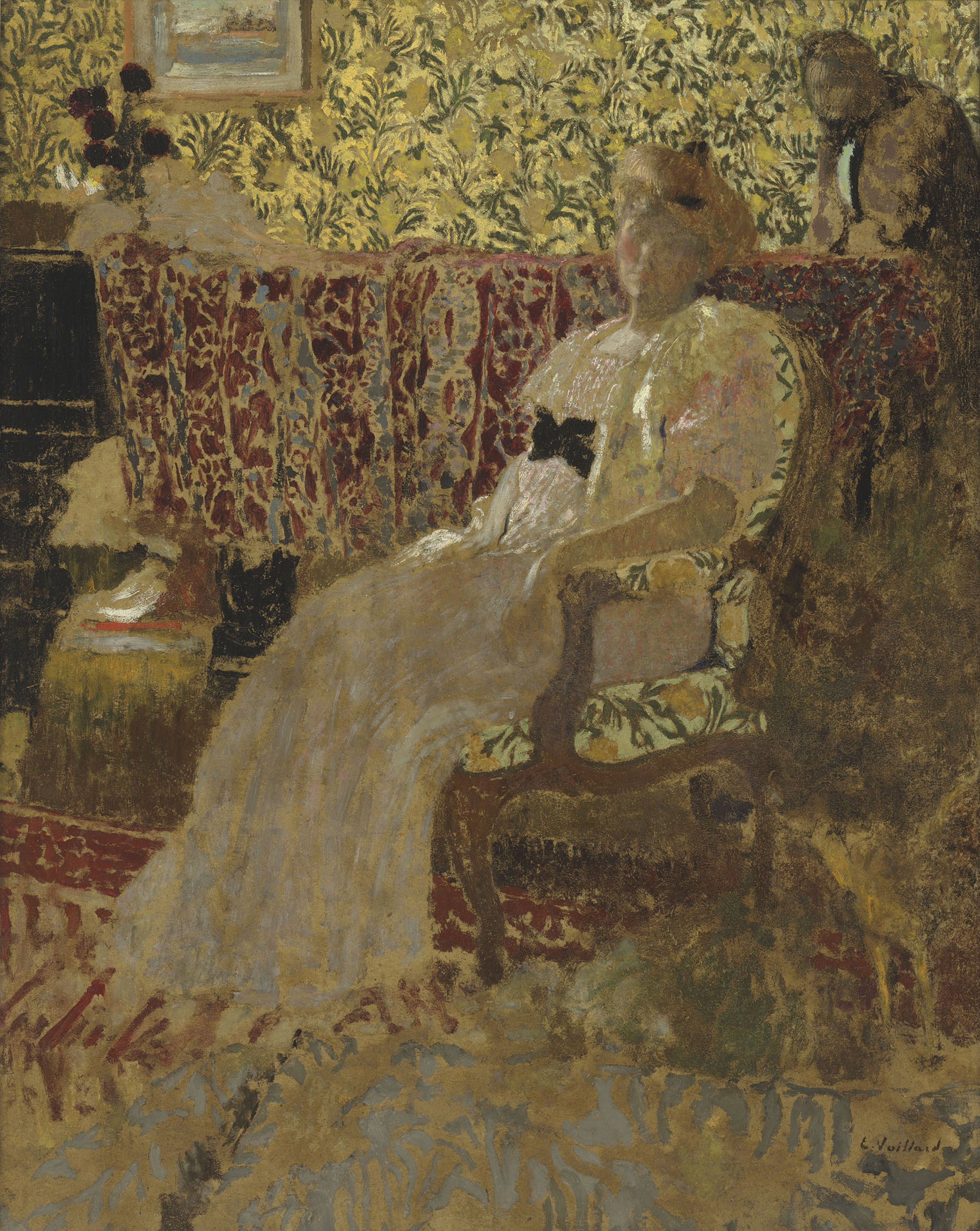 Edouard Vuillard (1868-1940), La femme au fauteuil (Misia et Thad&eacute;e Natanson), 1896. 36&frac12; x 29⅜  in (92.5 x 74.5  cm). Estimate: &pound;2,500,000-4,000,000. Offered in Hidden Treasures: Impressionist &amp; Modern Masterpieces from an Important Private Collection on 27 February 2019 at Christie&rsquo;s in London