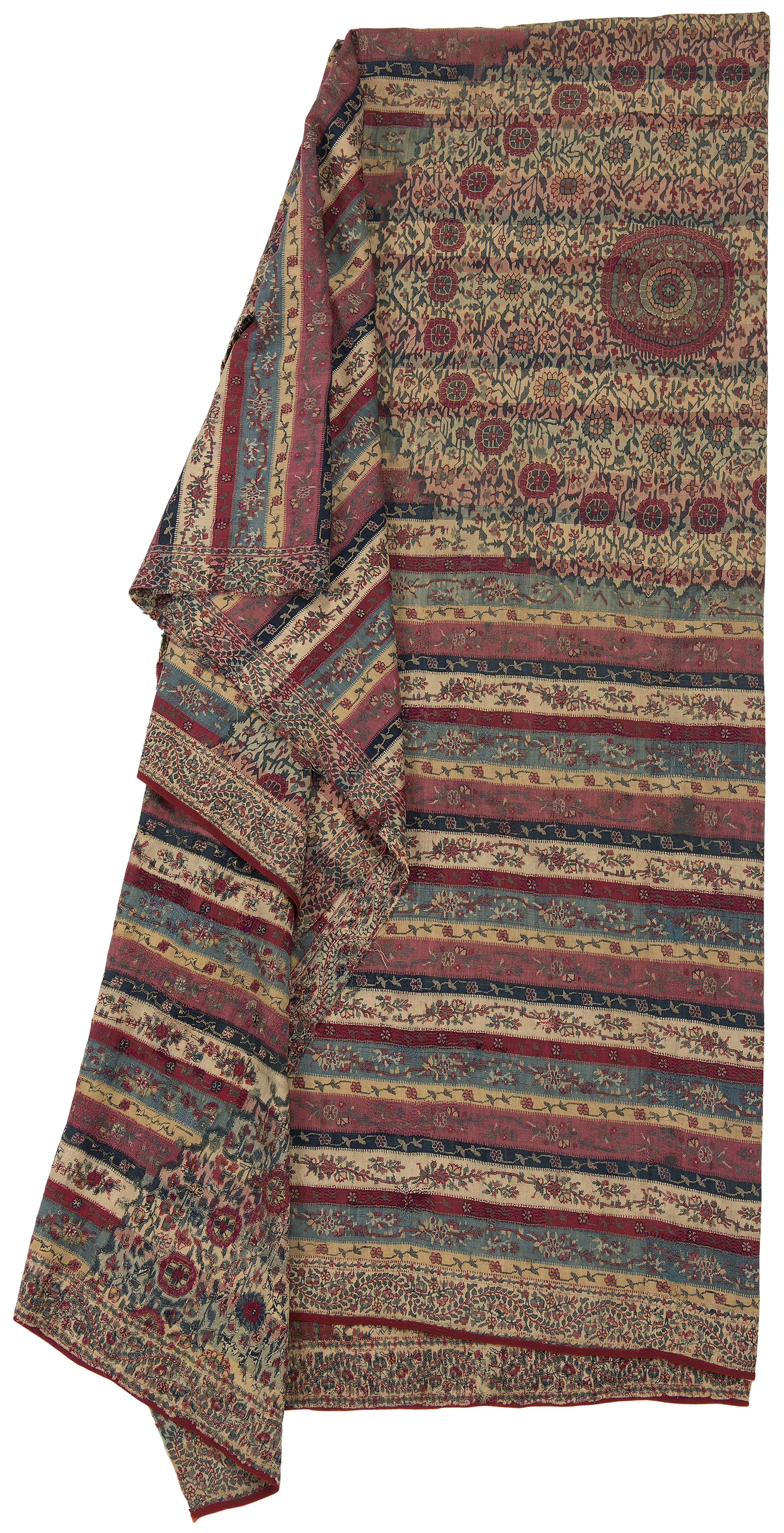 A STRIPED MOON SHAWL (KHATRAAZ CHANDAR), NORTH INDIA, CIRCA 1815