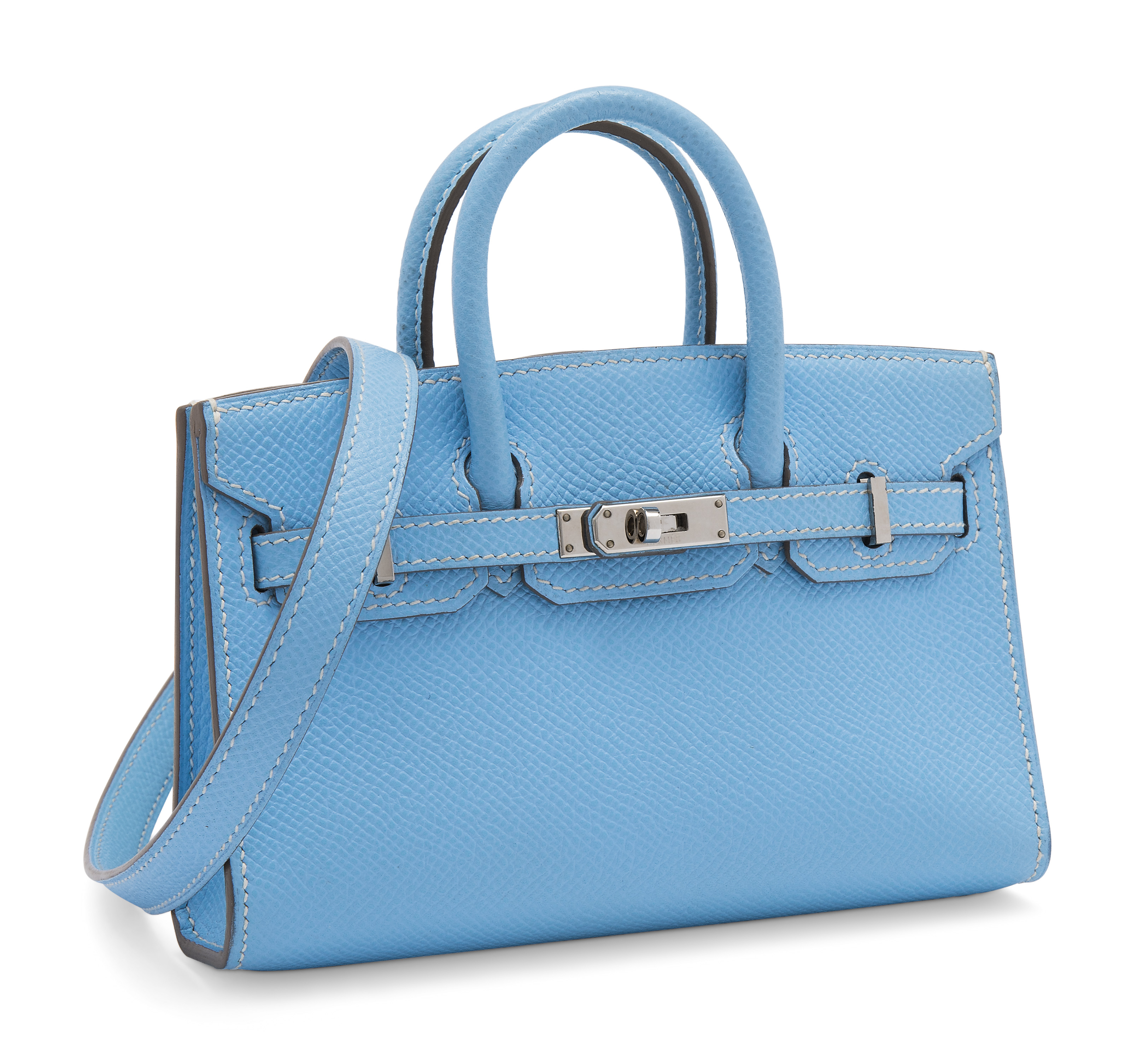 A LIMITED EDITION CÉLESTE EPSOM LEATHER MICRO MINI BIRKIN 15 WITH