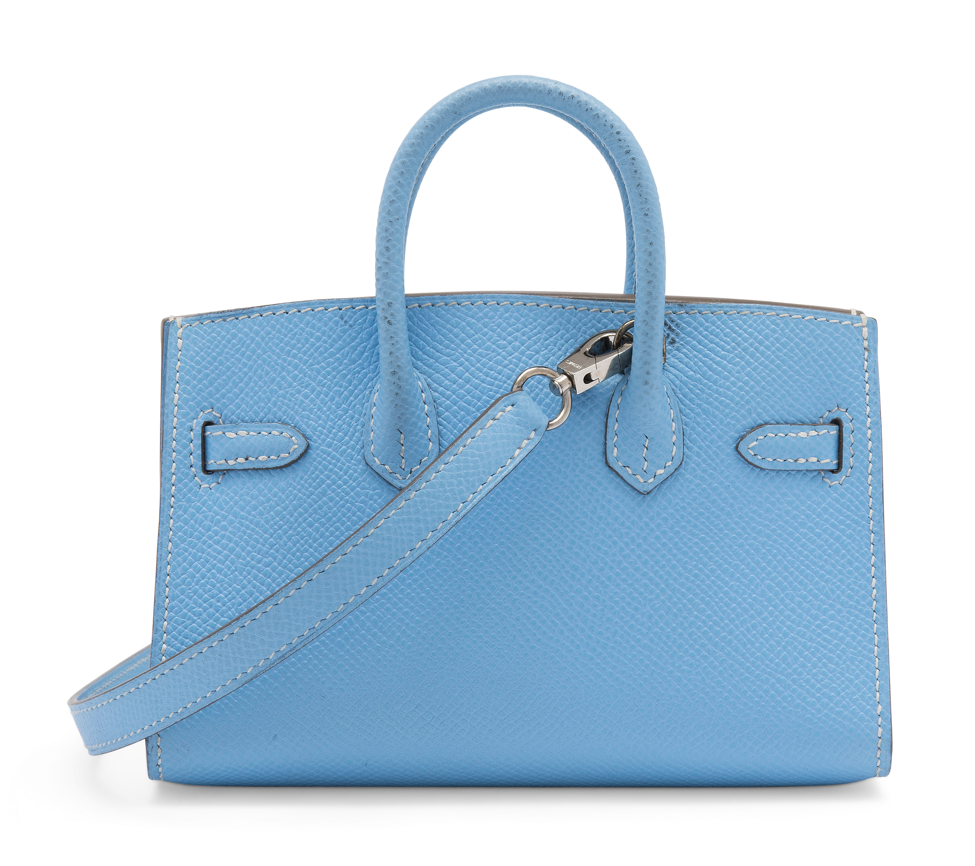 A LIMITED EDITION CELESTE EPSOM LEATHER MICRO MINI BIRKIN 15 WITH PALLADIUM HARDWARE HERMES 2011 Christie s