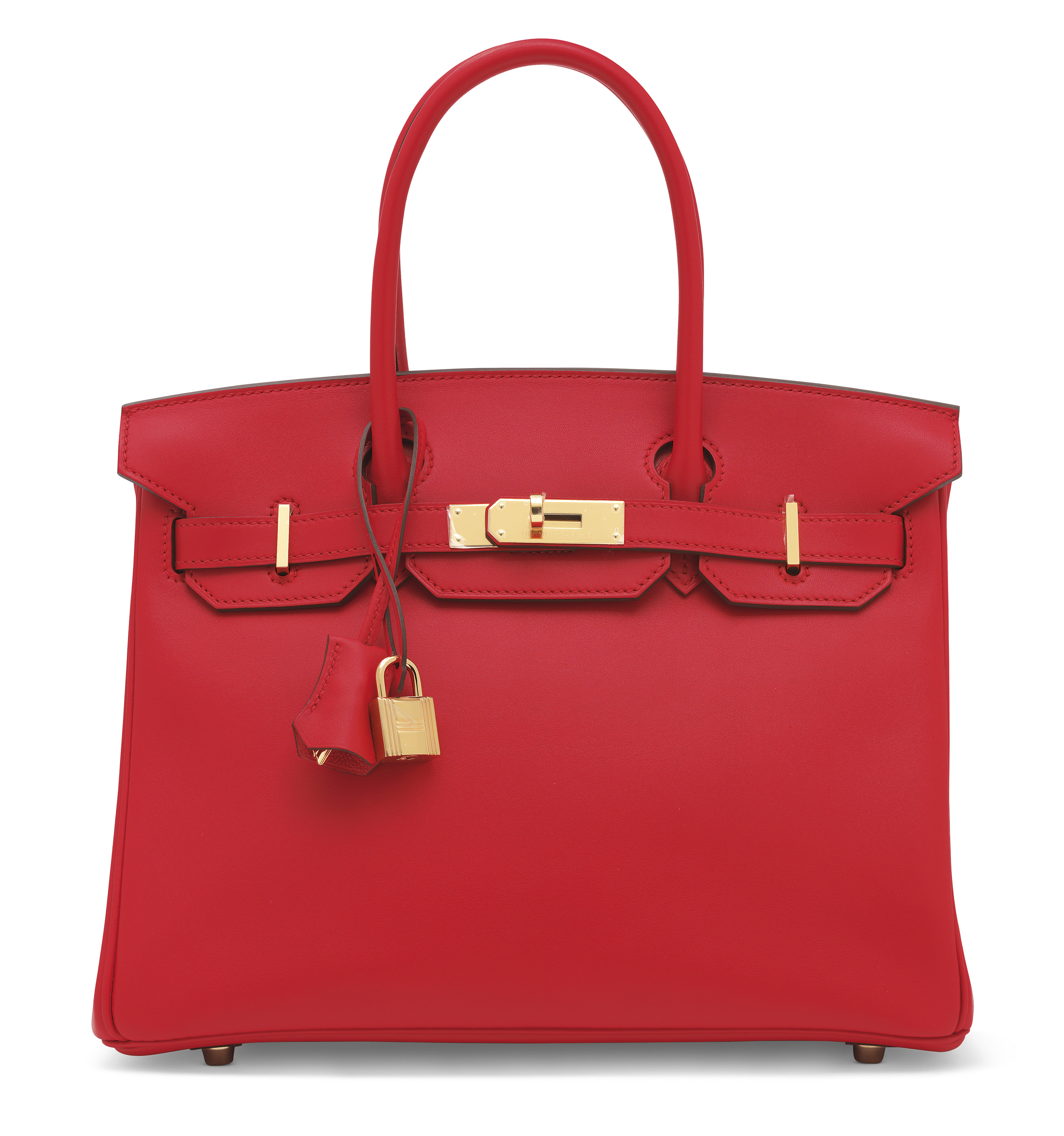 A Rouge De Coeur Jonathan Leather Birkin 30 With Gold Hardware