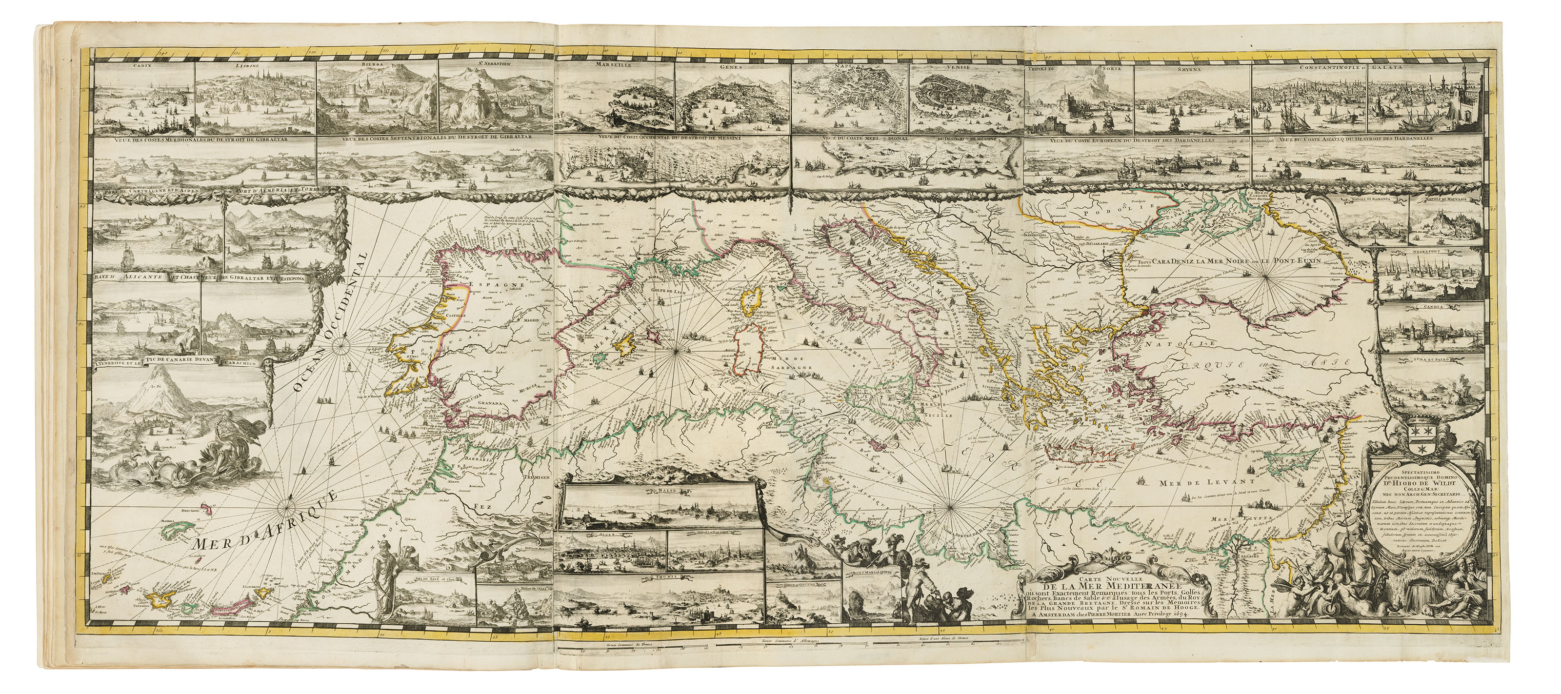Le Neptune Fran&ccedil;ois, ou Atlas Nouveau des Cartes Marines. Lev&eacute;es et Grav&eacute;es par ordre expr&egrave;s du Roy. Pour l'usage de ses arm&eacute;es de mer,&nbsp;1693-1700. Three parts in 2 volumes, folio (635 x 500 mm).&nbsp;