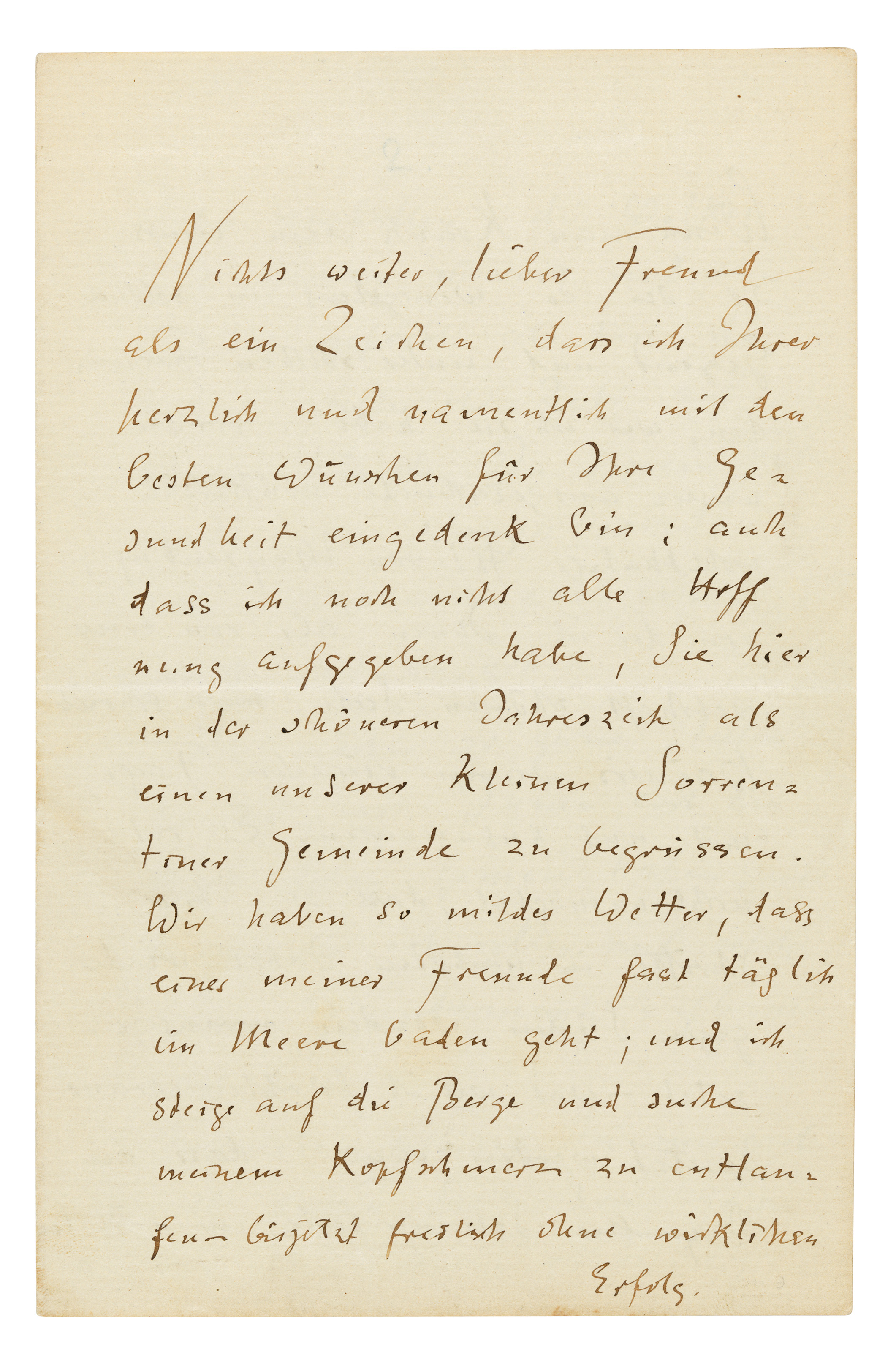 Nietzsche Friedrich 1844 1900 Autograph Letter Signed Dr Friedrich Nietzsche To Reinhart Von Seydlitz Villa Rubinacci Sorrento 16 December 1876 Books Manuscripts Manuscripts Documents Letters Christie S
