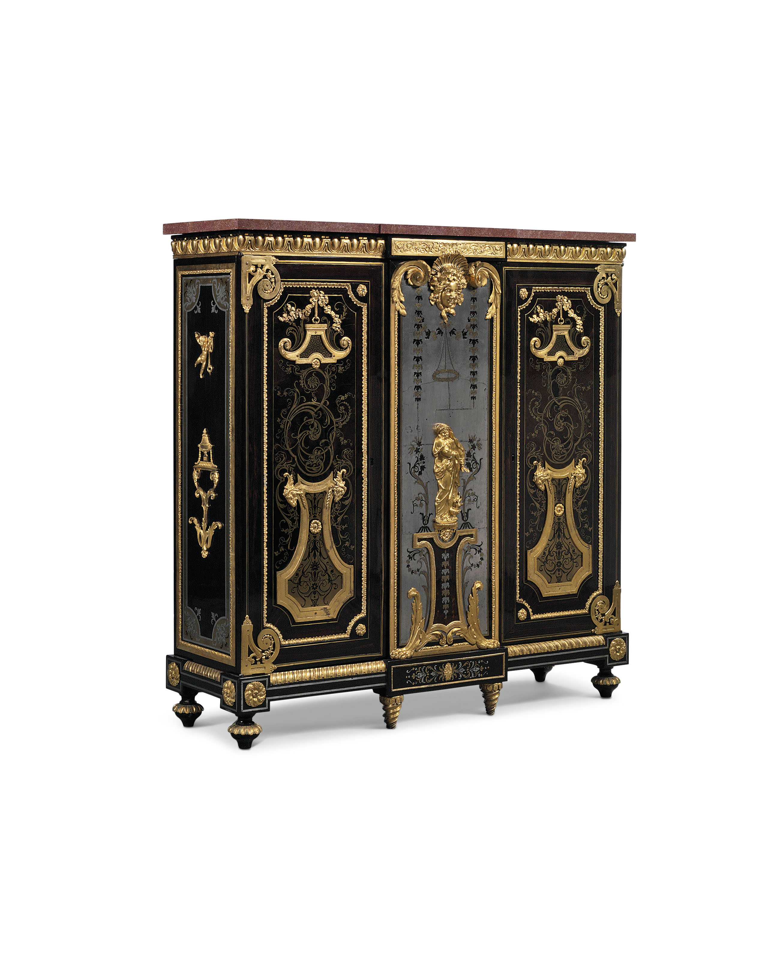 A Pair Of Louis Xvi Ormolu Mounted Ebony Pewter Brass And