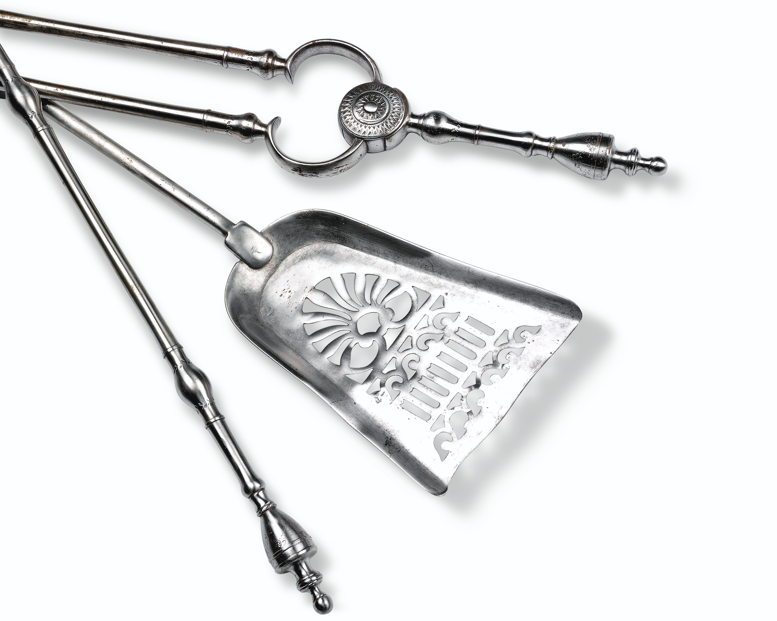 TWO SETS OF STEEL FIRE IRONS