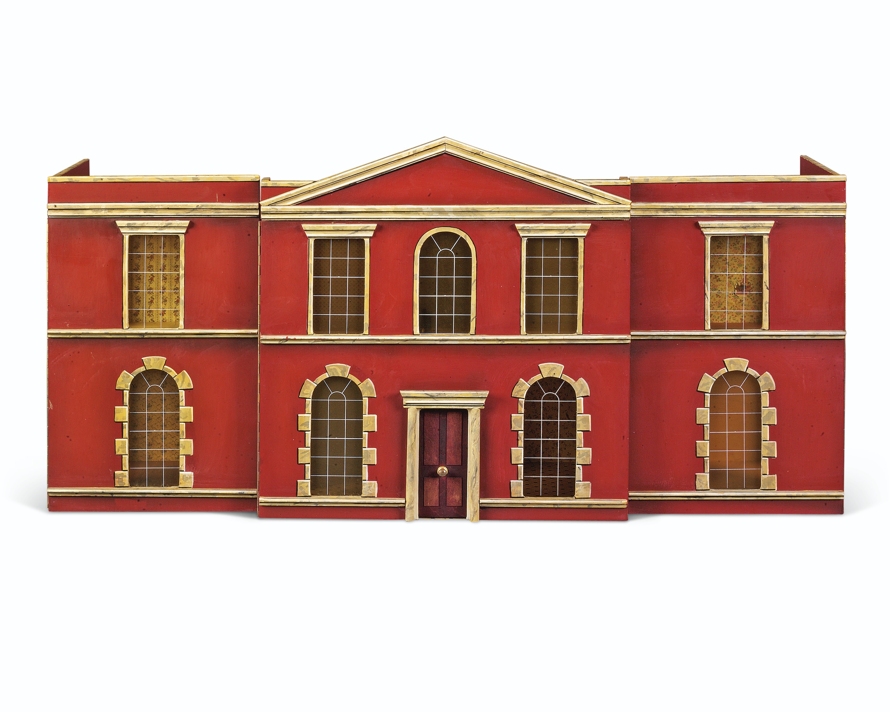 A polychrome-decorated doll’s house, second half 20th century. 23¾ in (60.5 cm) high; 46¾ in (118.5 cm) wide; 15¼ in (38.5 cm) deep. Estimate: £400-600. Offered in Property from Descendants of Their Majesties King George V and Queen Mary on 13 December 2019 at Christie’s in London