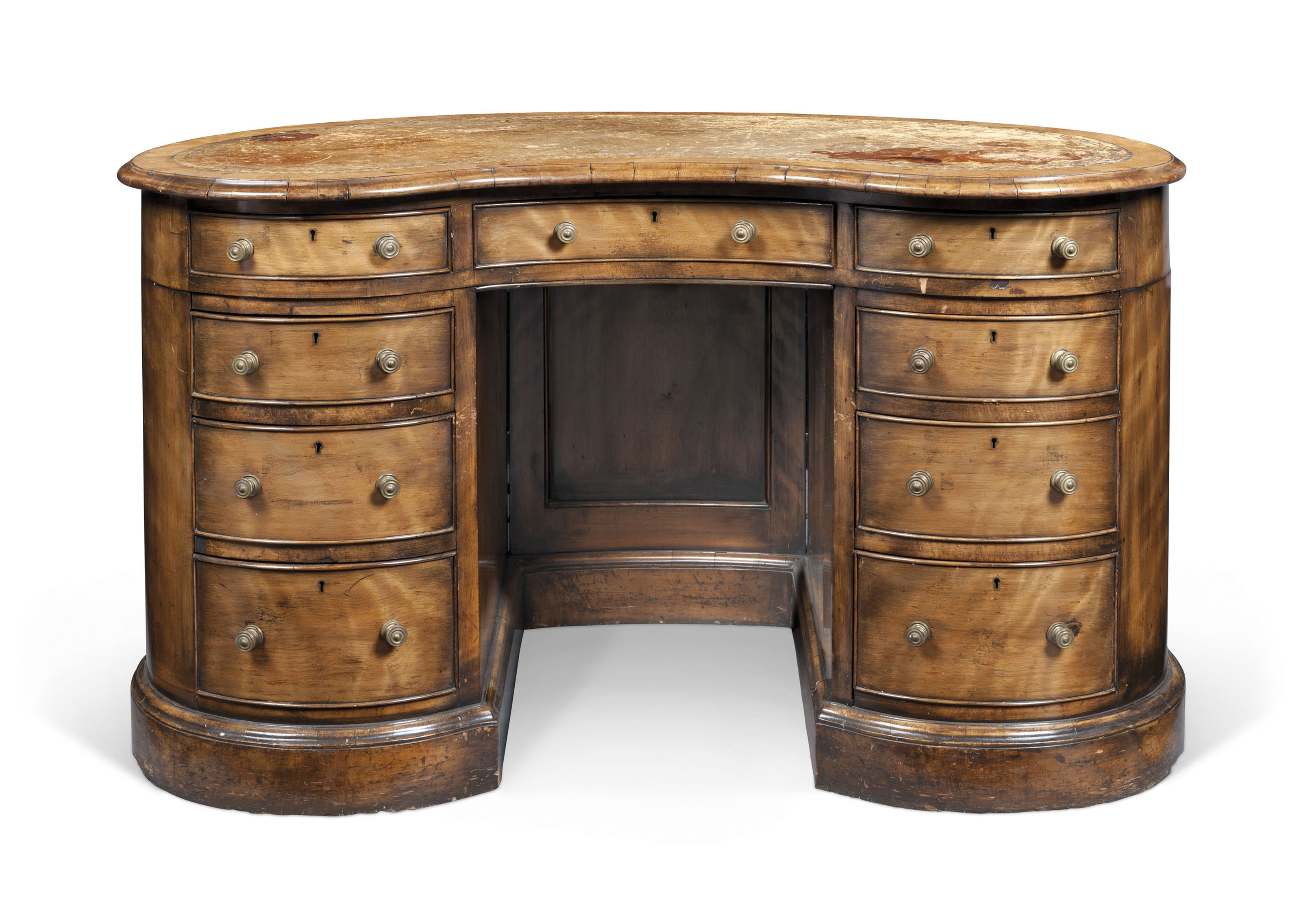 A Mid Victorian Birch Kidney Shape Desk Late 19th Century Desk