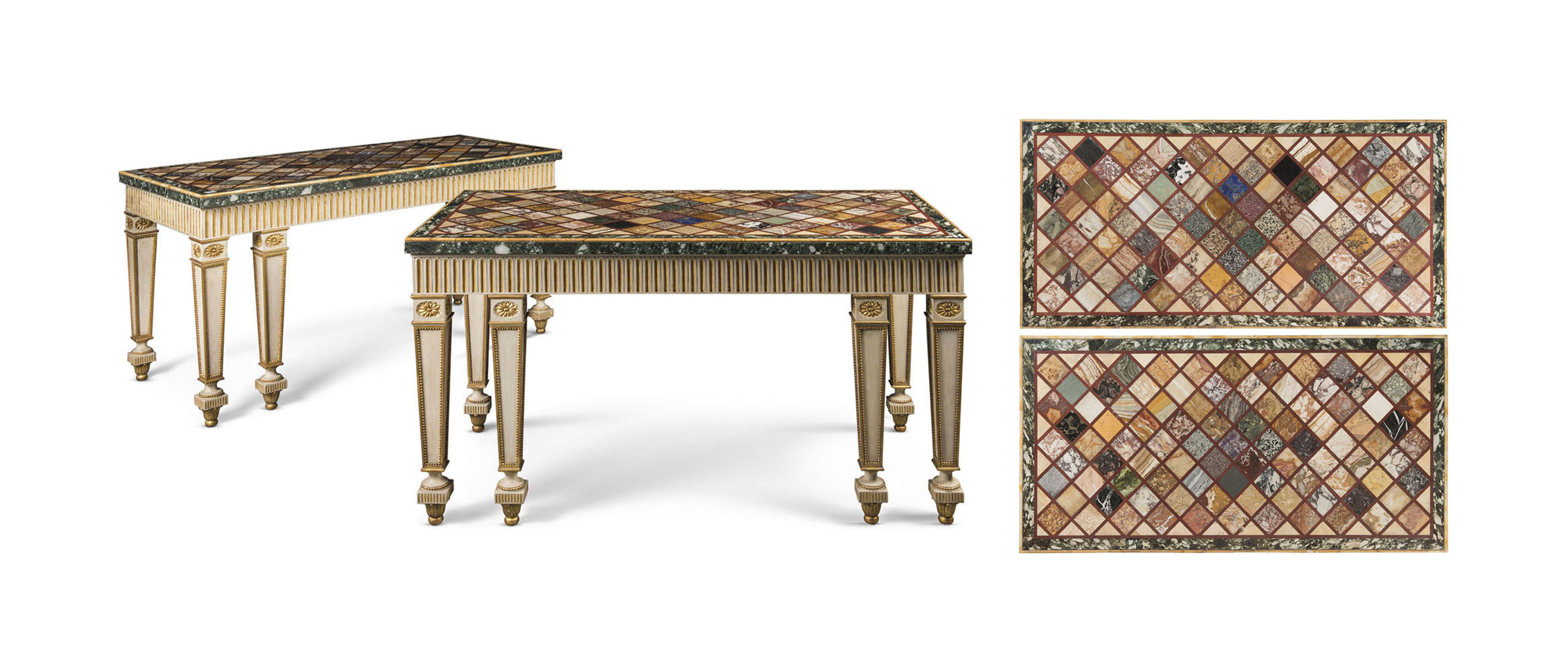 A Pair Of Italian Specimen Marble Table Tops Late 18th Early