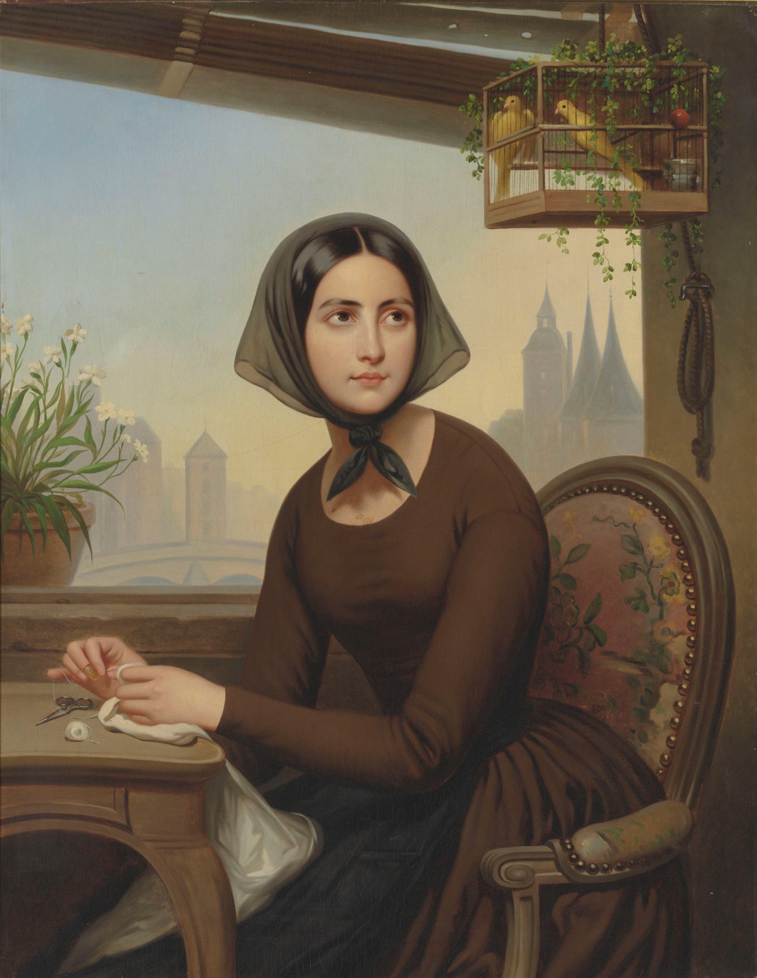 AFTER JOSEPH DÉSIRÉ COURT (1797 1865) Rigolette seeking to amuse