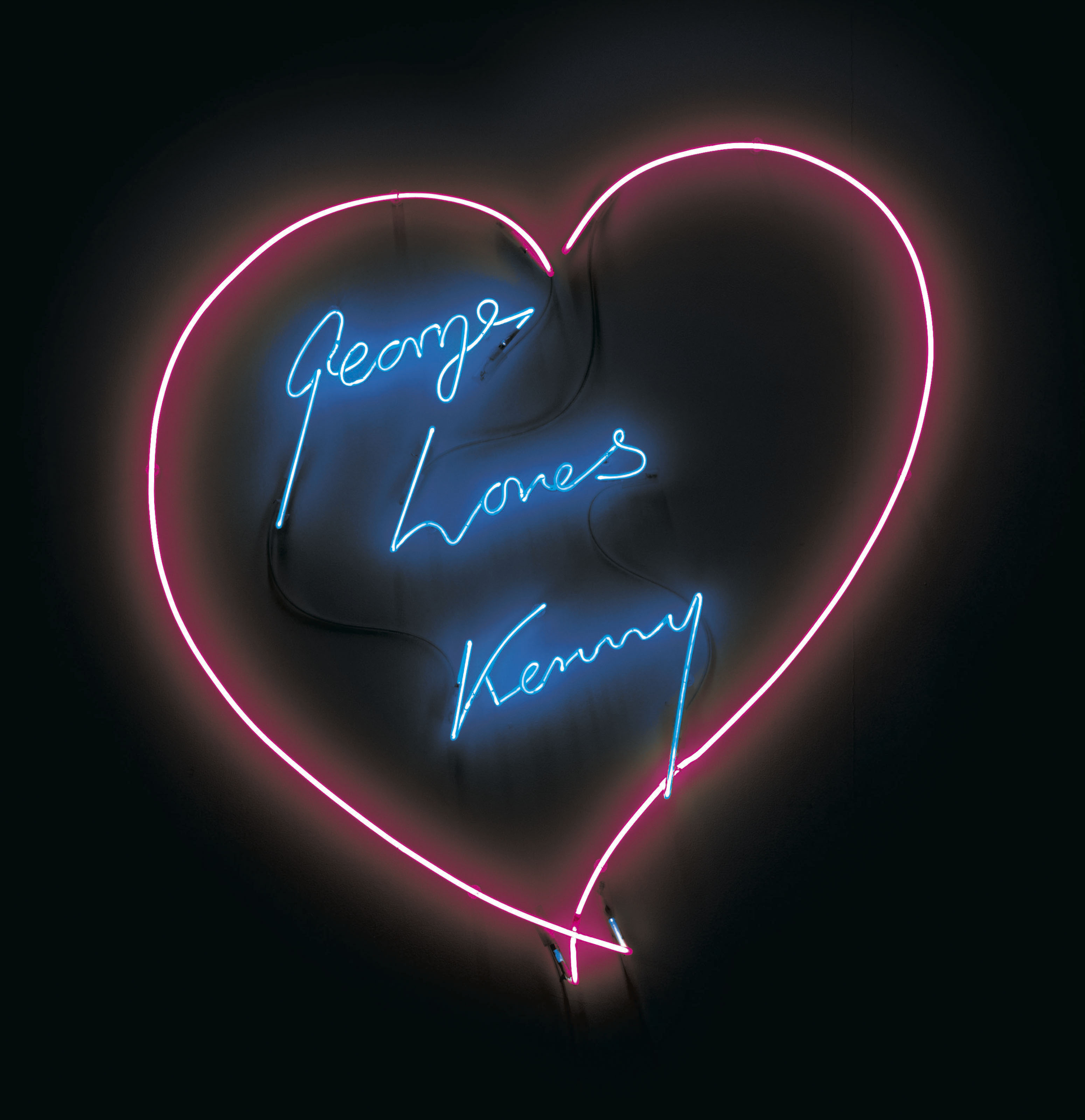 Tracey Emin (b. 1963), George Loves Kenny, executed in 2007. Soft pink and pale blue neon. This work is unique. 42&frac12; x 42 in (107.9 x 106.7 cm). Estimate: &pound;40,000-60,000. Offered in The George Michael Collection Evening Auction on 14 March 2019 at Christie&rsquo;s in London