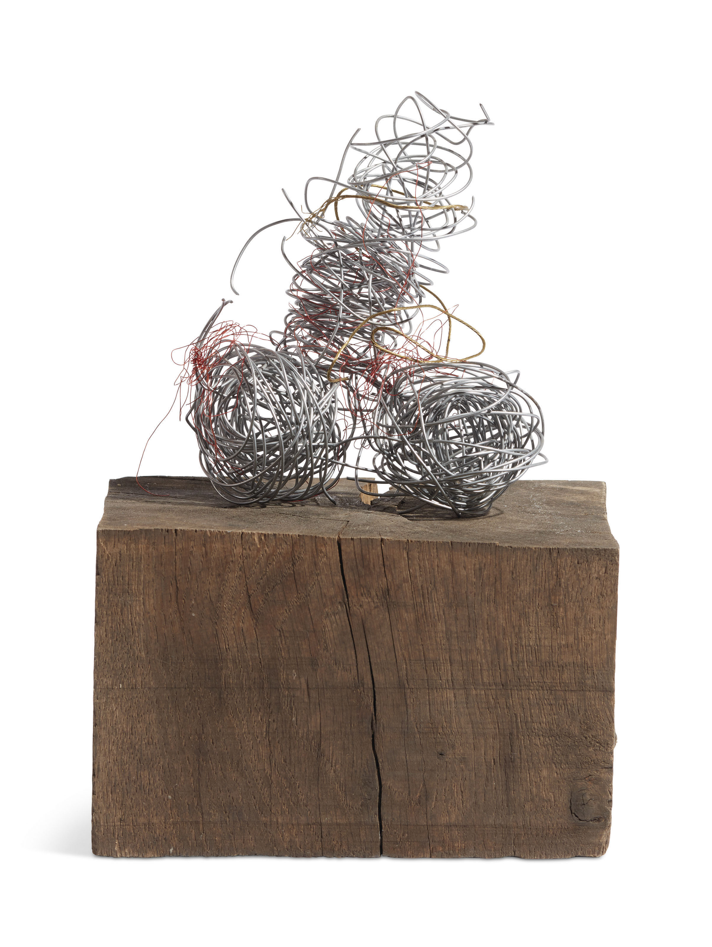 Sarah Lucas (b. 1962), O Nob, executed in 2007. Wood and wire. Base: 4⅝ x 8⅛ x 7⅝ in (11.7 x 20.6 x 19.4 cm). Estimate: £18,000-25,000. Offered in The George Michael Collection Evening Auction on 14 March 2019 at Christie’s in London