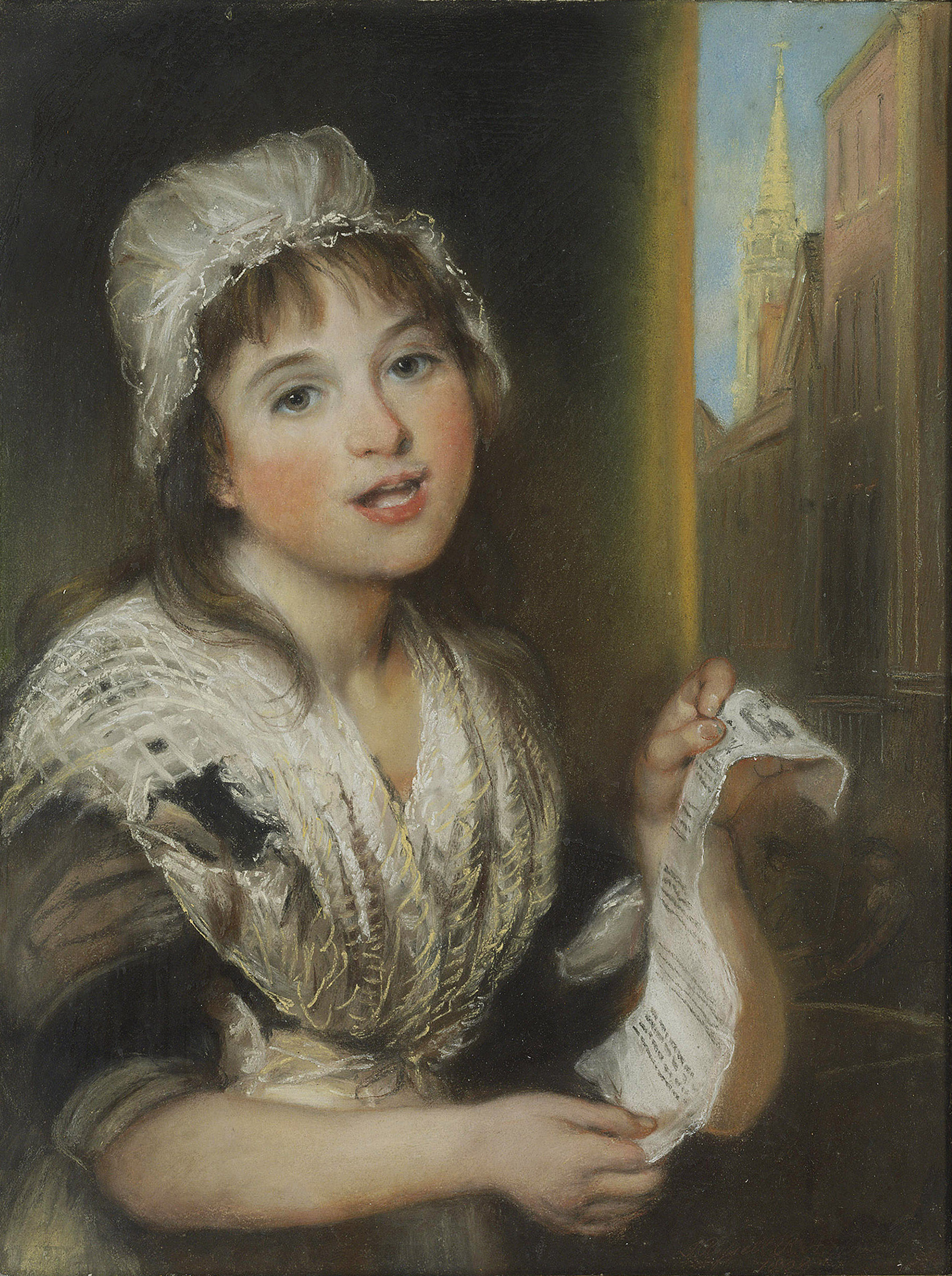 Figure from 'The Cries of London' - the St Giles songstress