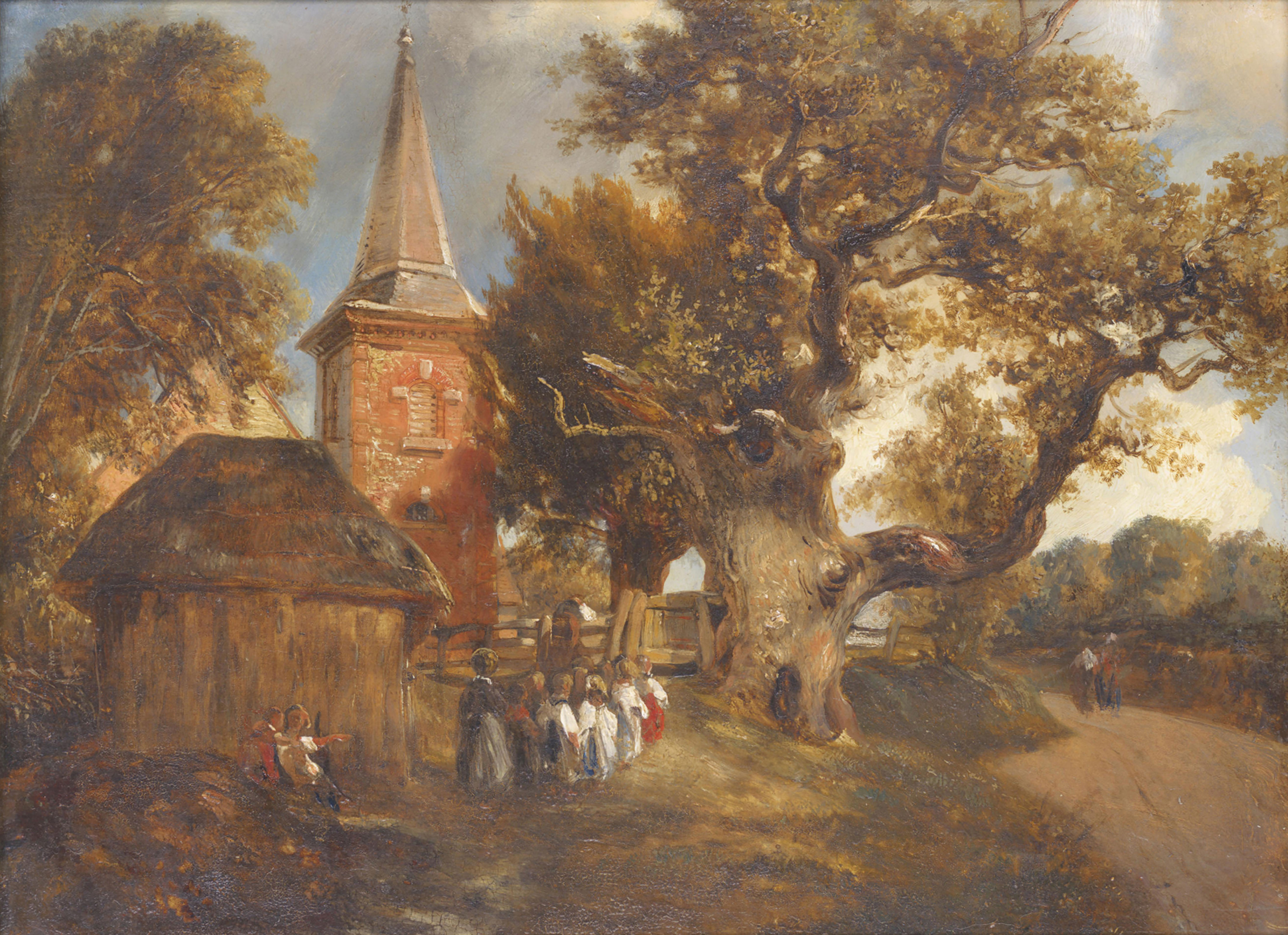 William James Müller (Bristol 18121845), Figures on a path beside a