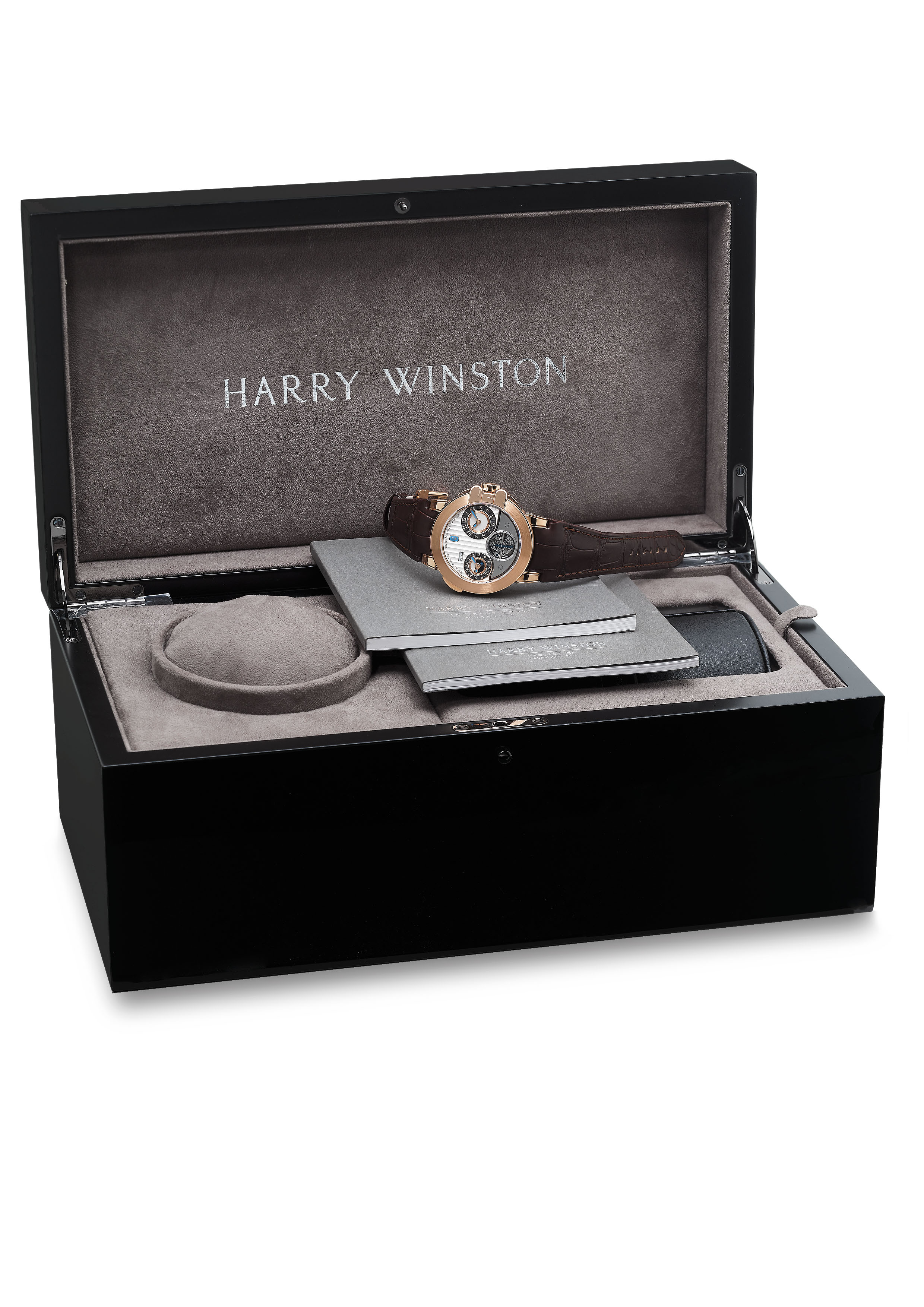 HARRY WINSTON. A VERY FINE AND RARE 18K PINK GOLD LIMITED EDITION