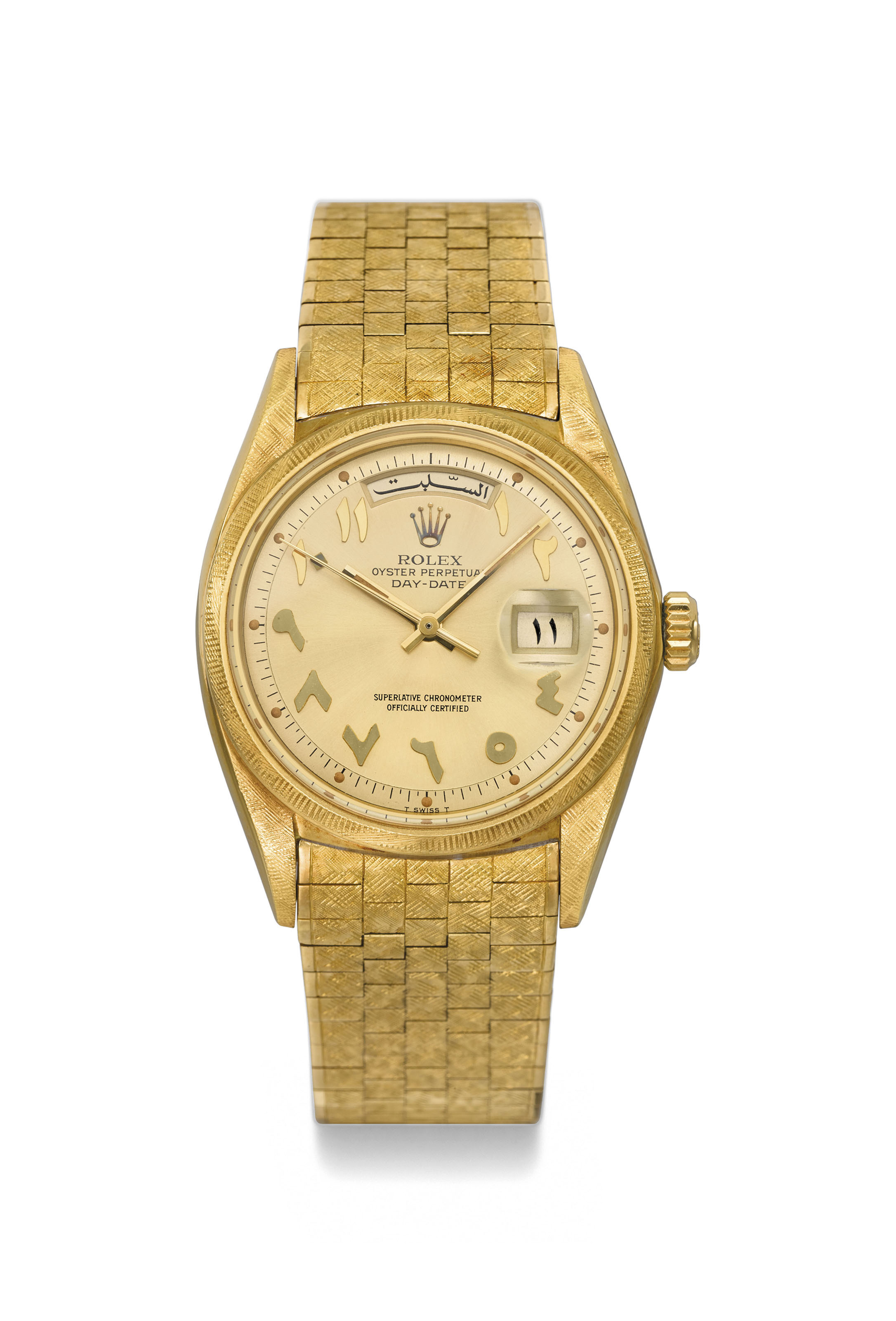 rolex arabic dial gold