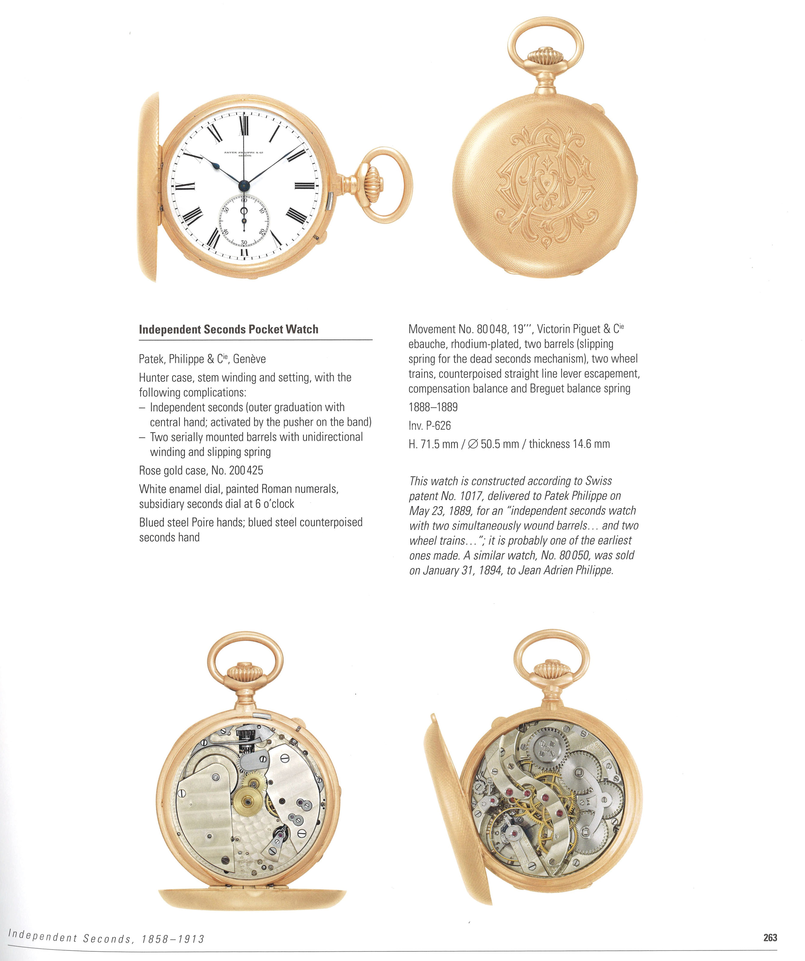 Patek Philippe. An extremely fine and very rare historically