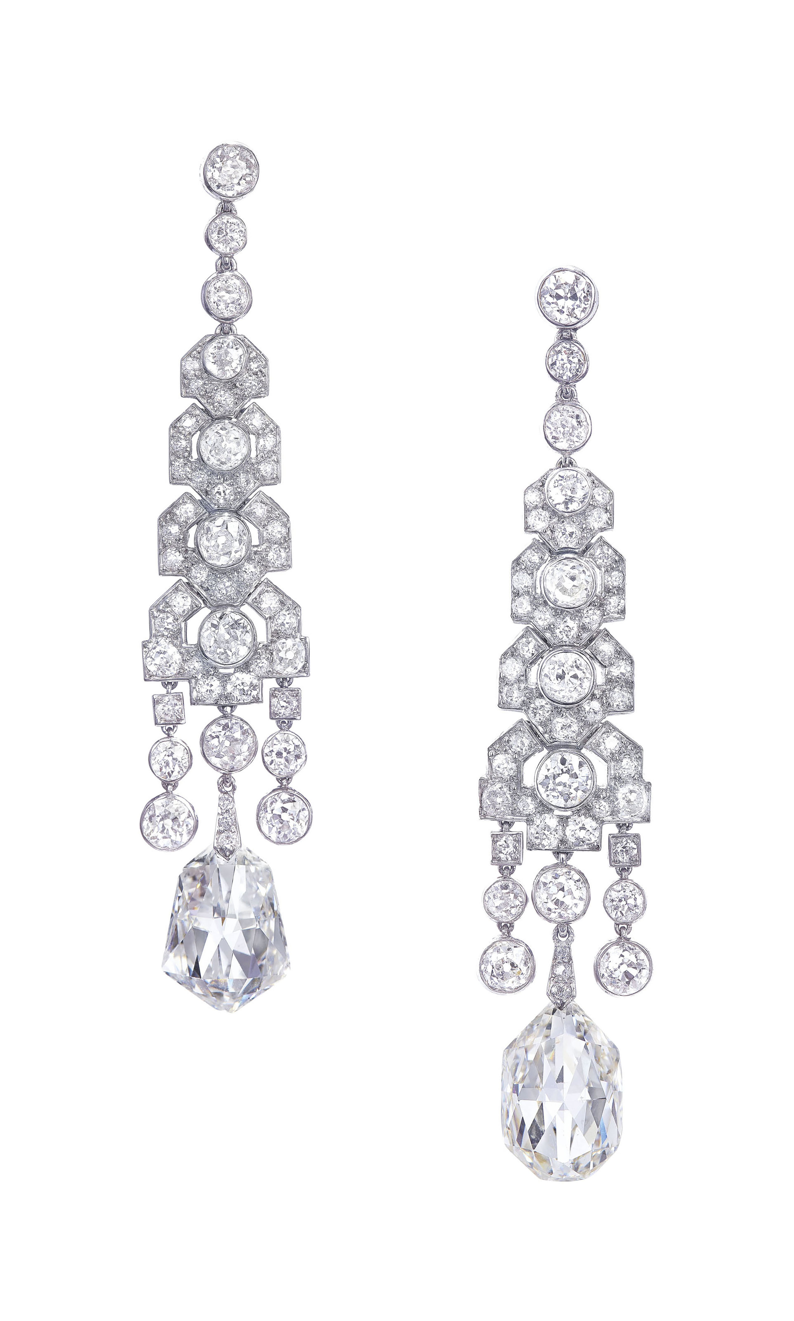 SUPERB ART DECO DIAMOND EAR PENDANTS CARTIER Christie s