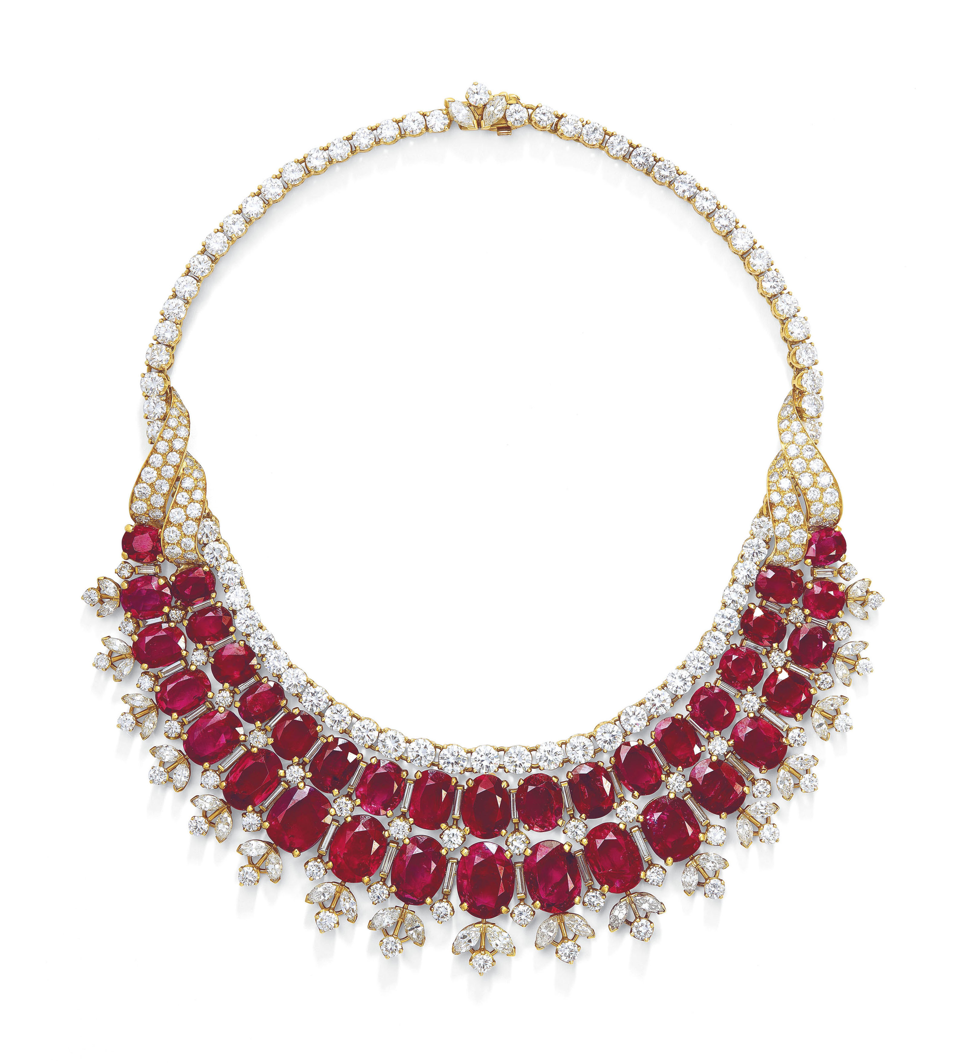 RUBY AND DIAMOND BIB NECKLACE, VAN CLEEF & ARPELS