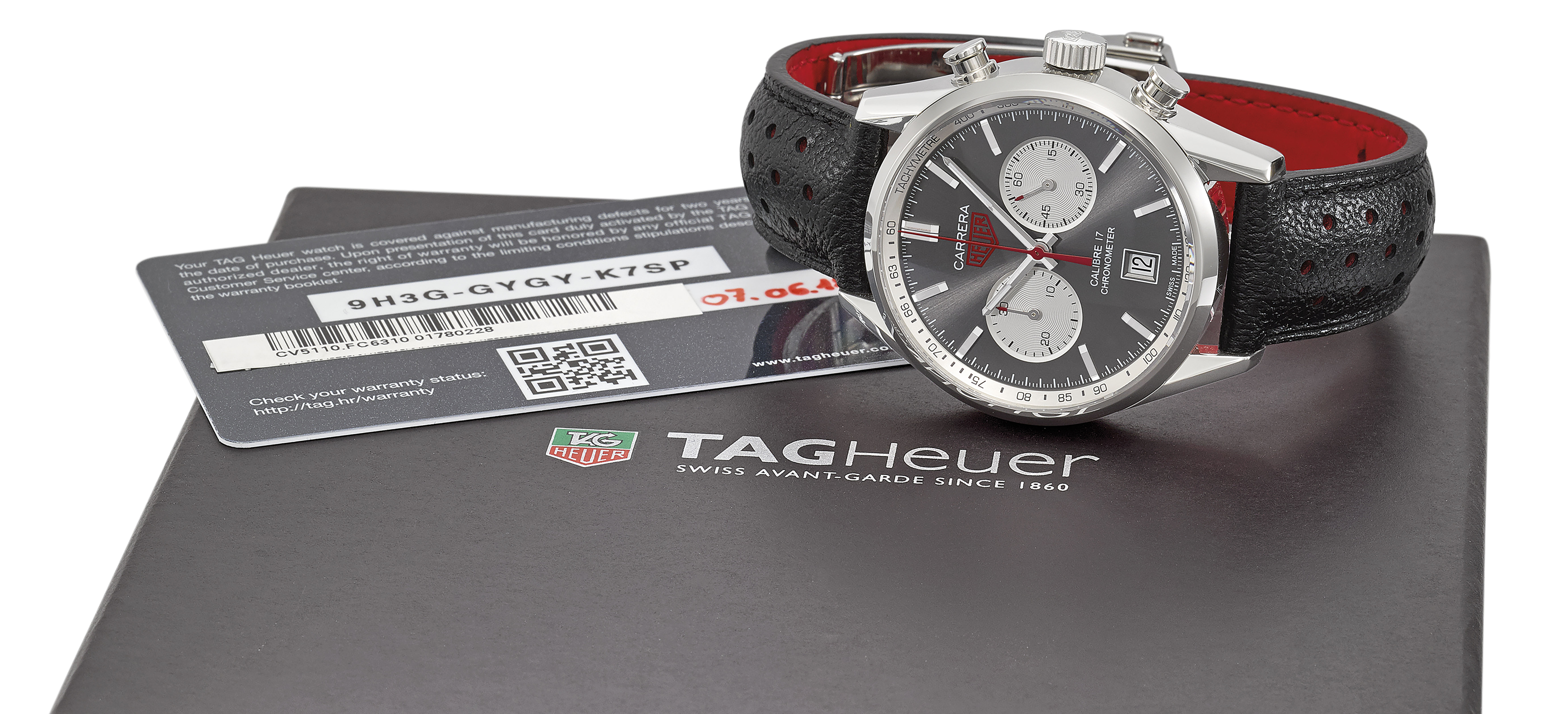 TAG HEUER. A STAINLESS STEEL AUTOMATIC CHRONOGRAPH WRISTWATCH WITH DATE,  ORIGINAL WARRANTY AND BOX