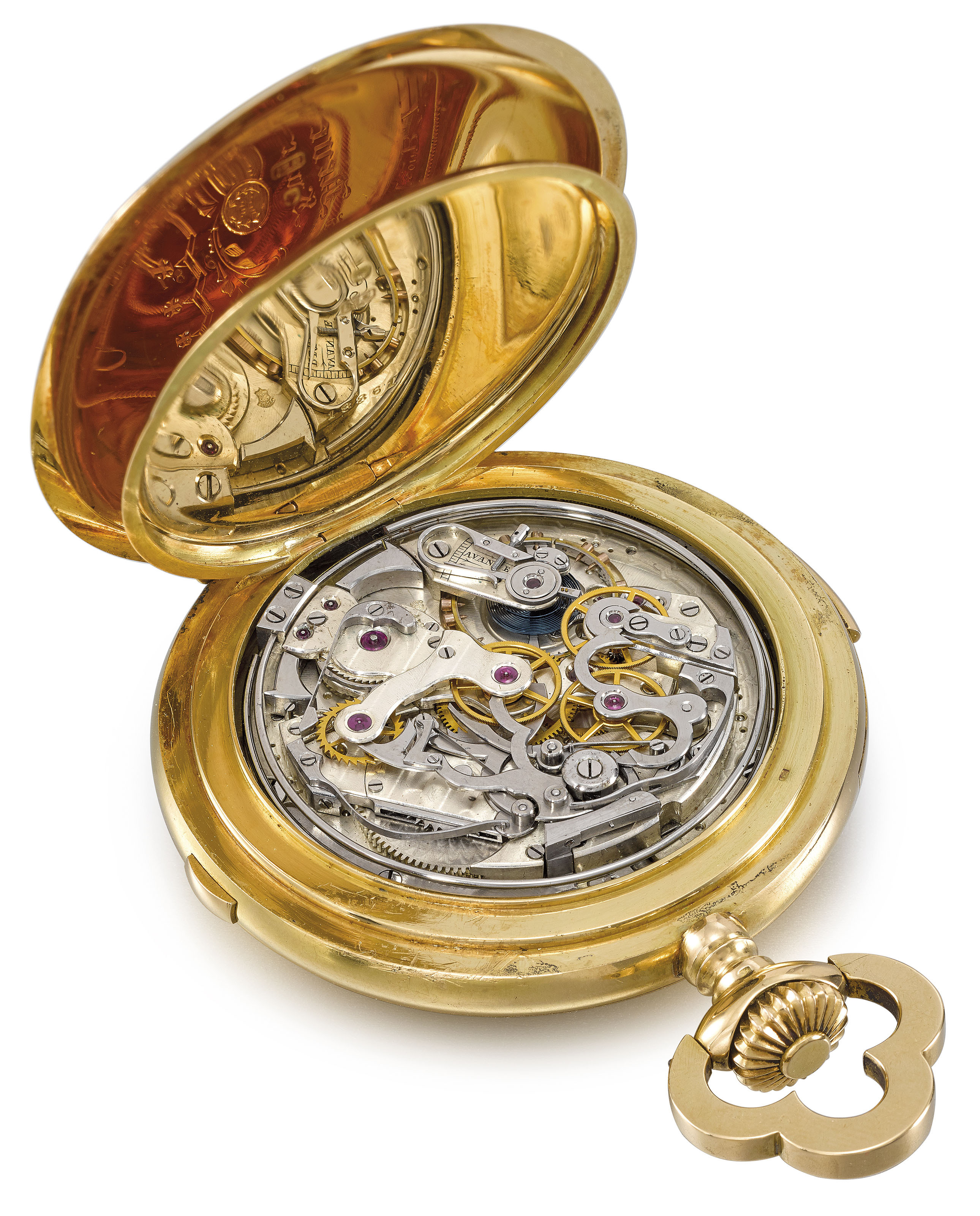 Haas Neveux & Cie. A very fine and heavy 18K gold hunter case minute