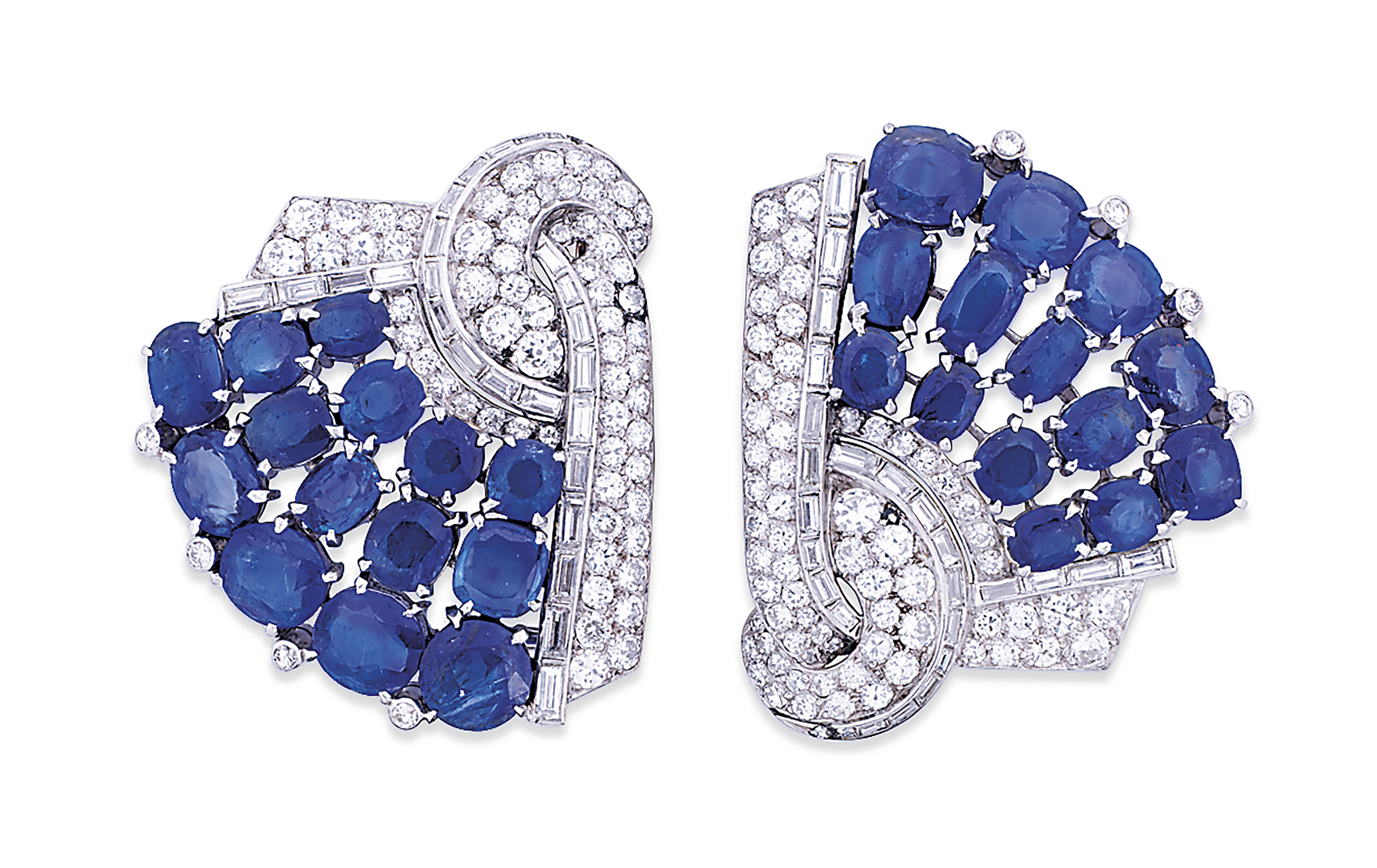 ART DECO SAPPHIRE AND DIAMOND BROOCHES Christie's