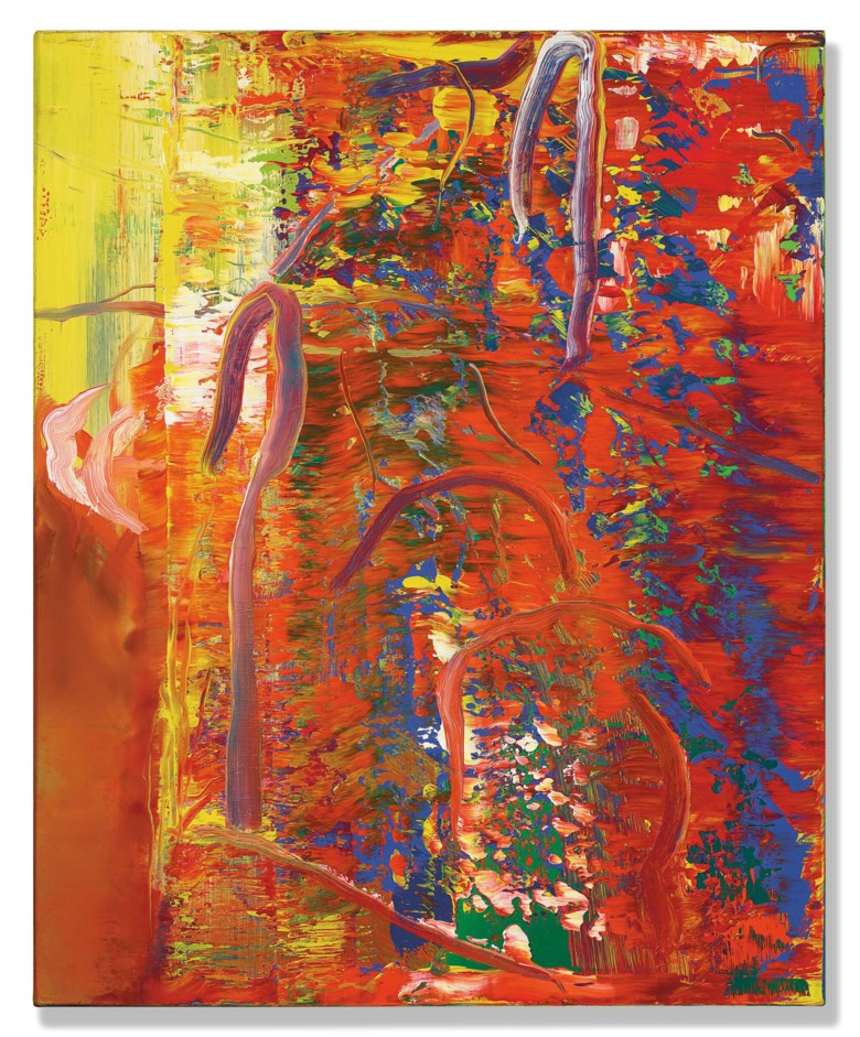 杰哈德·李希特，《抽象画作》，油彩 画作，82.2 x 66.7公分 (32 38 x 26 14 吋)，1986年作。2019年5月25日于佳士得香港售出，成交价19,325,000港元