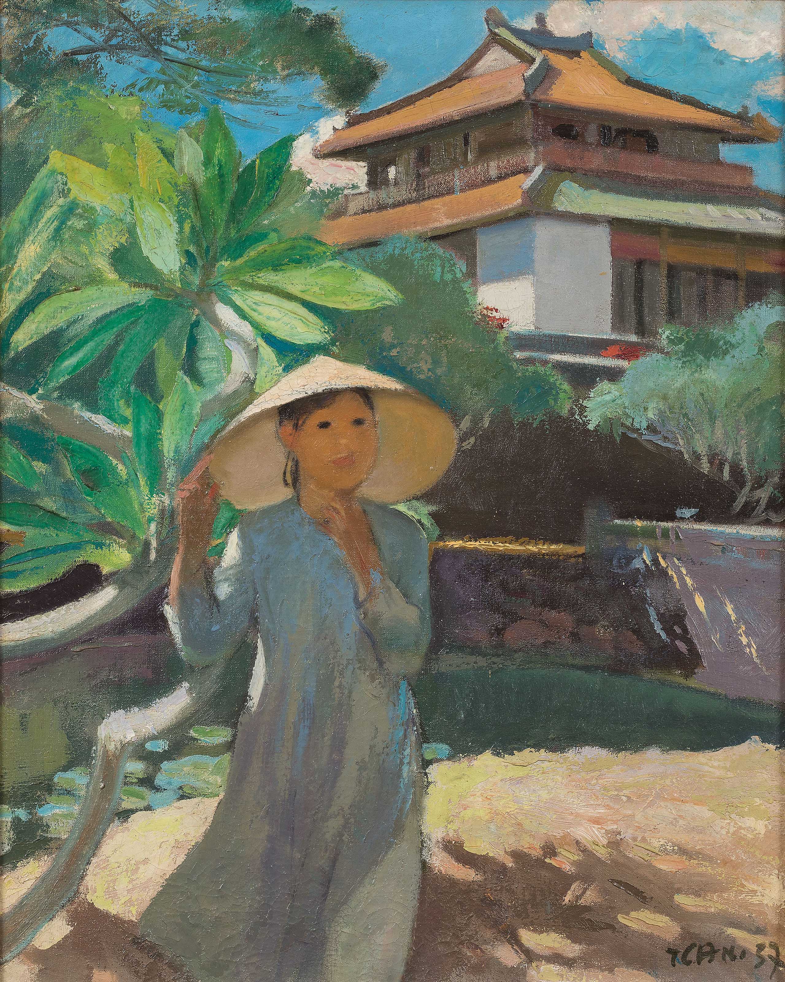 陳文謹 越南 1910 1994 越南女孩 Paintings Canvas Christie S
