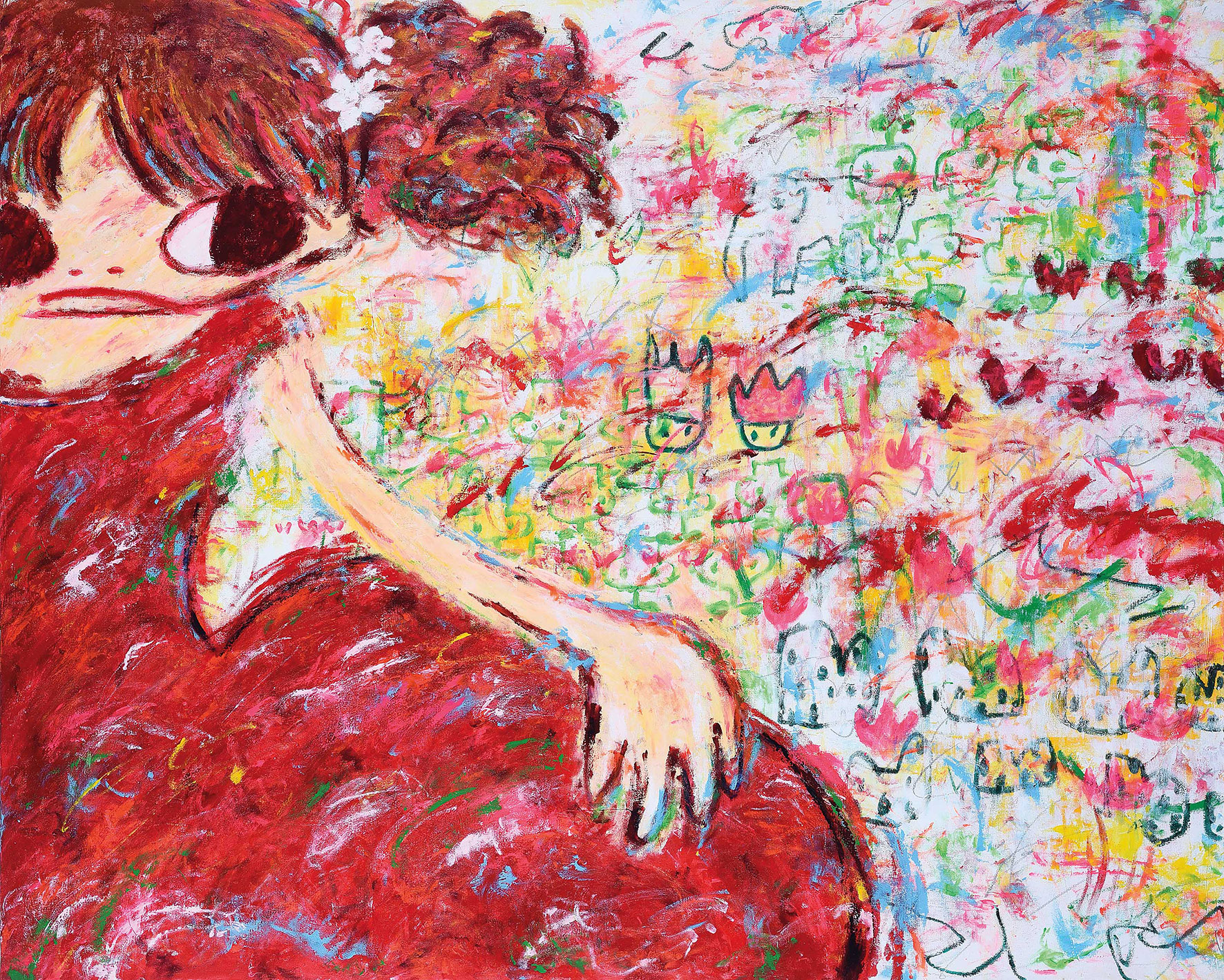 Ayako Rokkaku Japan B 1982 A Girl In Red Dress Paintings Canvas Christie S