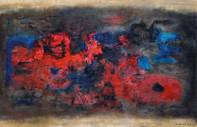 趙無極 ，《甦醒的城市》，油彩 畫布，1956年作，65 x 100.2公分（25 58 x 39 12吋）。2019年11月23日在佳士得香港售出，成交價34,925,000港元