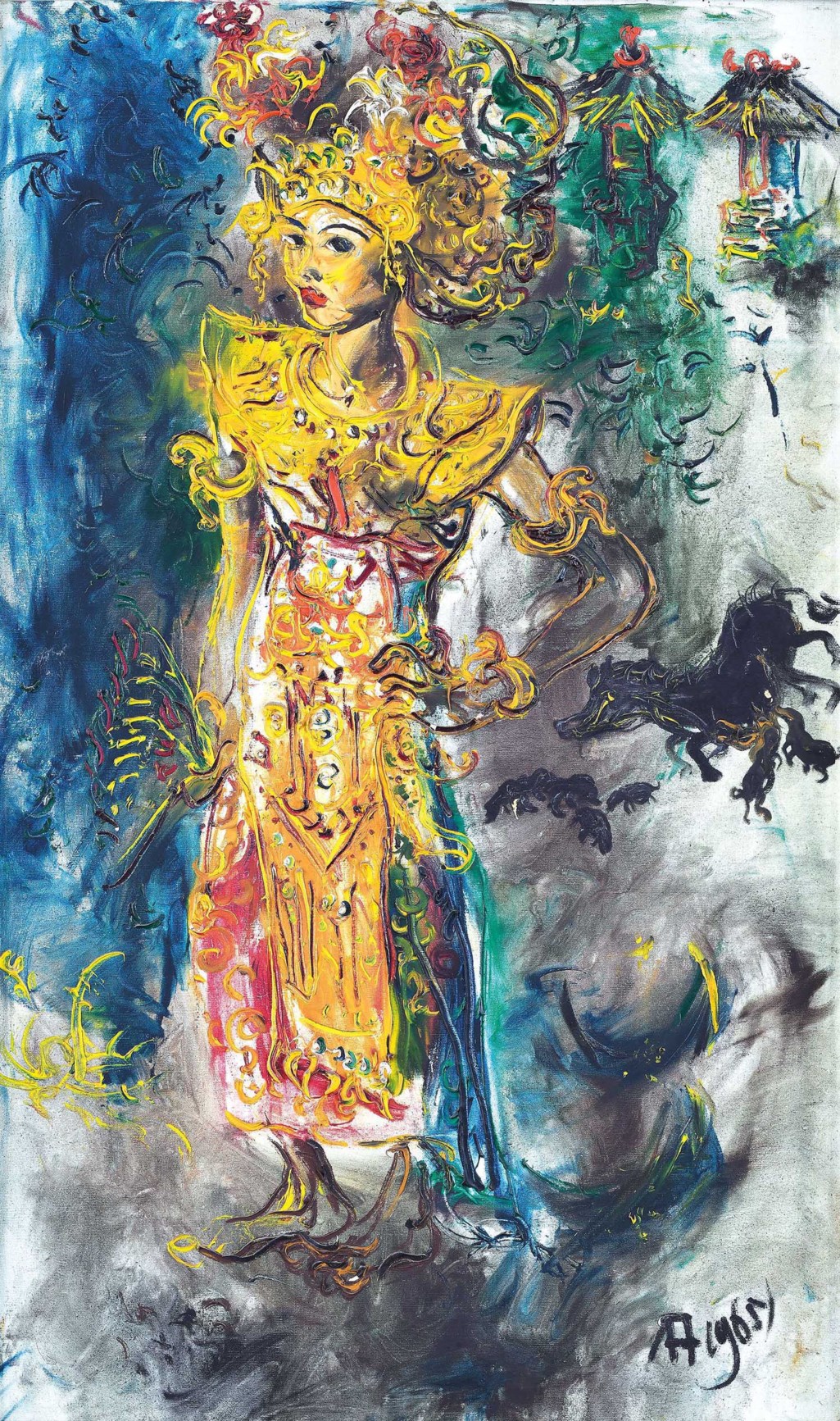 Affandi 1907 1990 Penari Bali Balinese Dancer 1960s