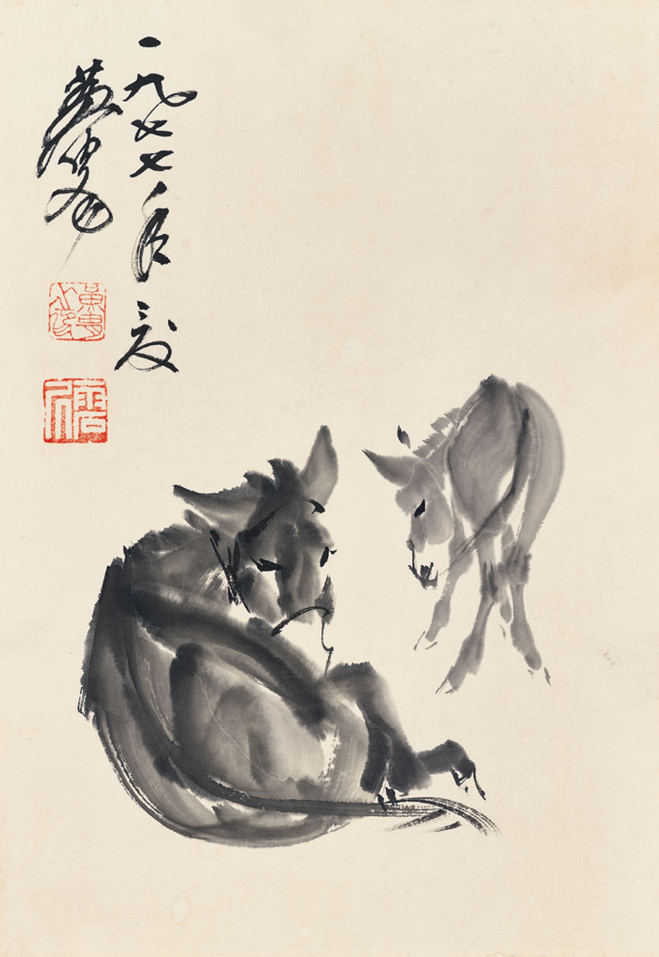 黃胄驢| Huang Zhou, Donkeys | Fine Chinese Paintings
