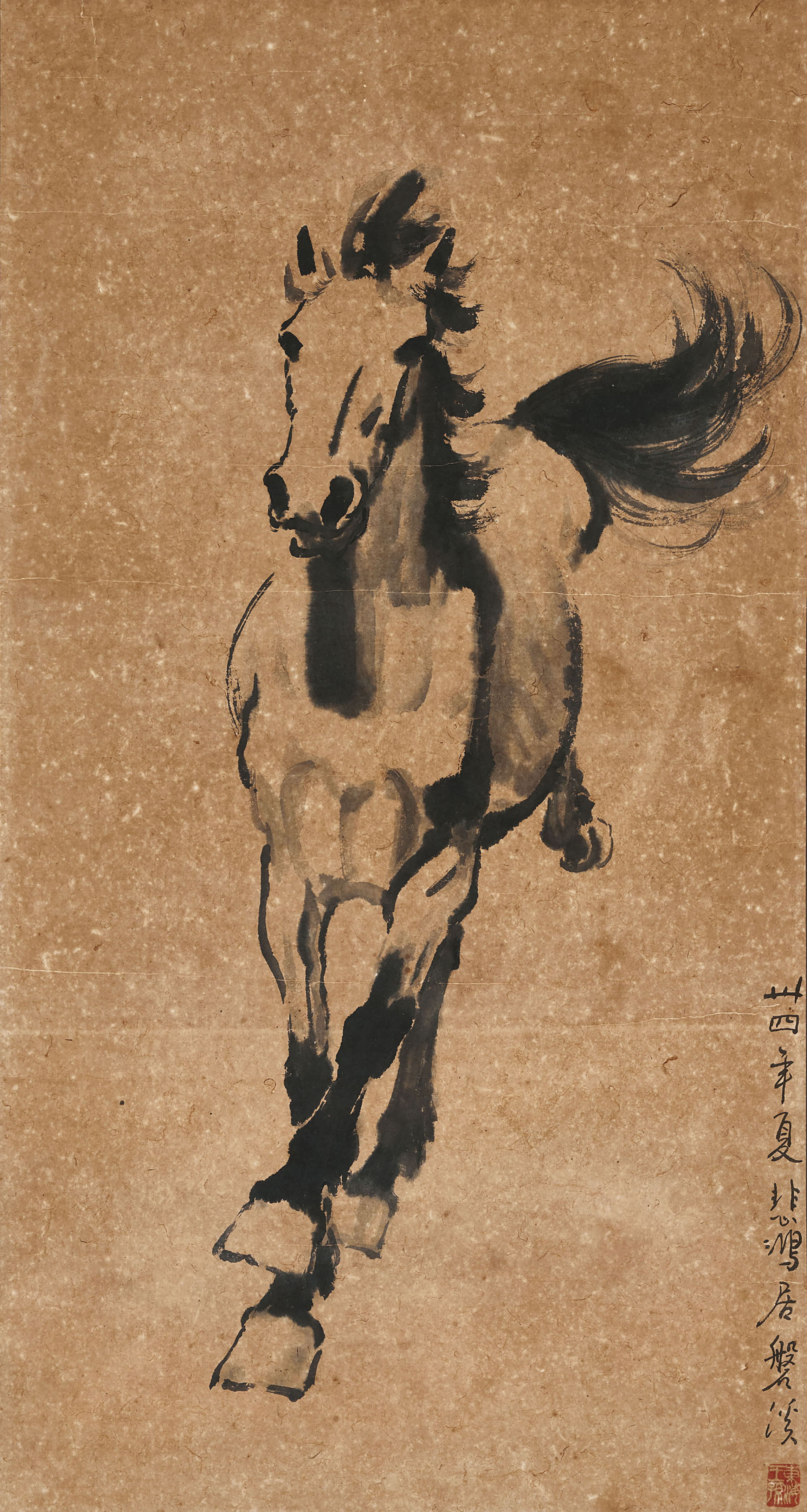 徐悲鴻 馬 徐悲鴻柳下群駿圖| Xu Beihong, Four Horses Under the Willow