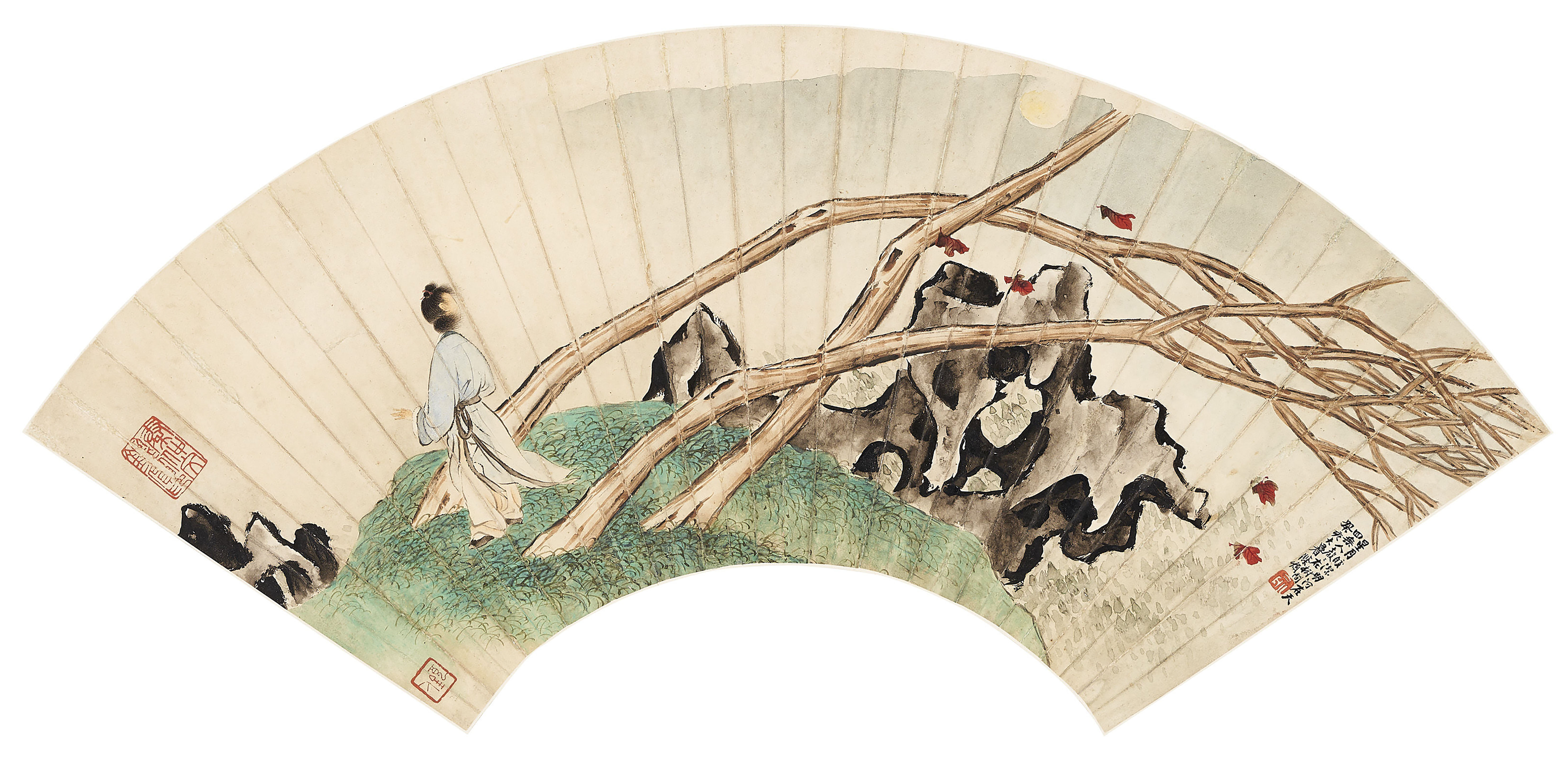 Yuan Ming Q 抽象画 版画 10/10 83✕65cm WANG MINGMING (B. 1952), Portrait of Qu Yuan | Christie's