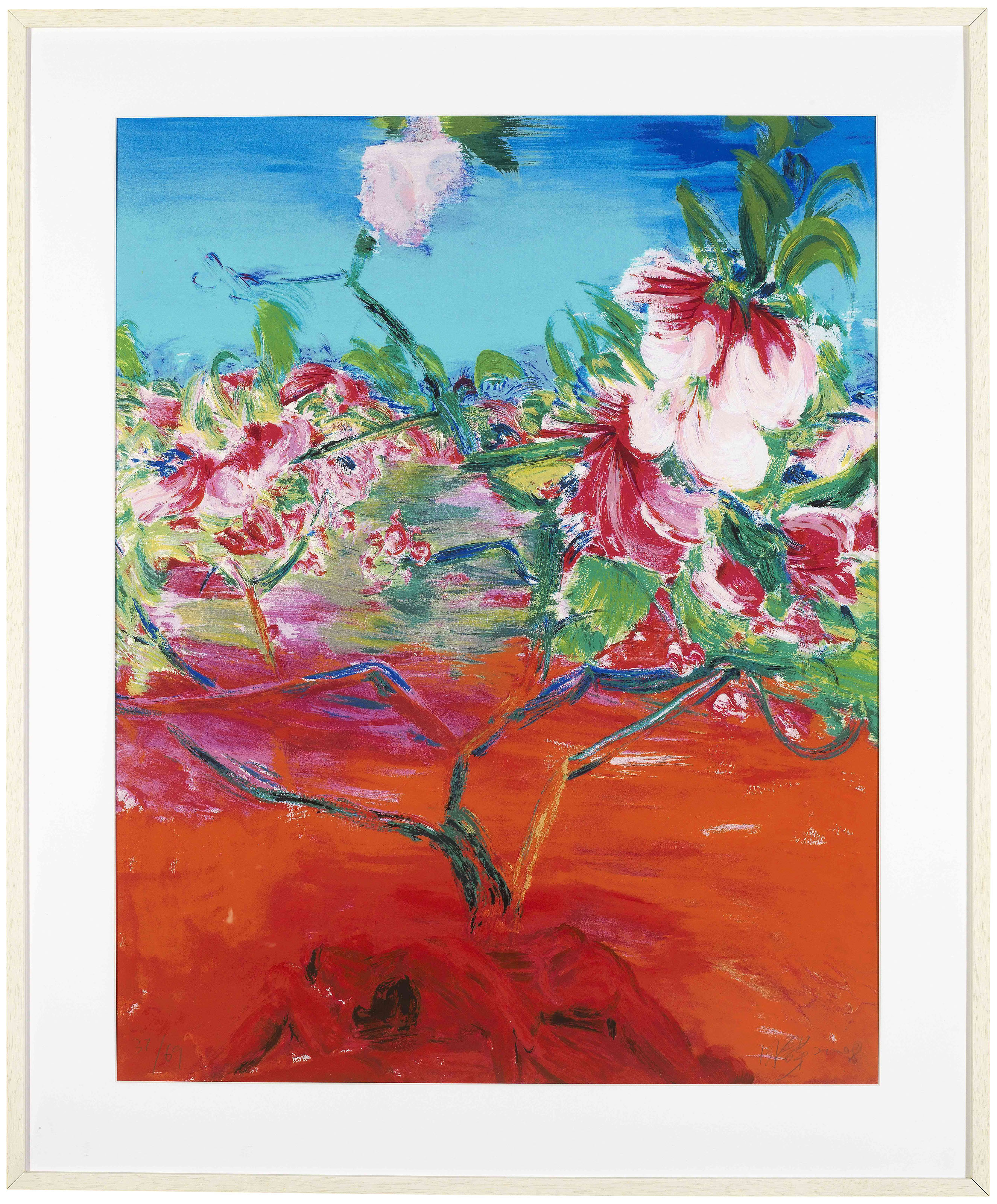 周春芽(1955年生), 桃花；及桃花| Christie's