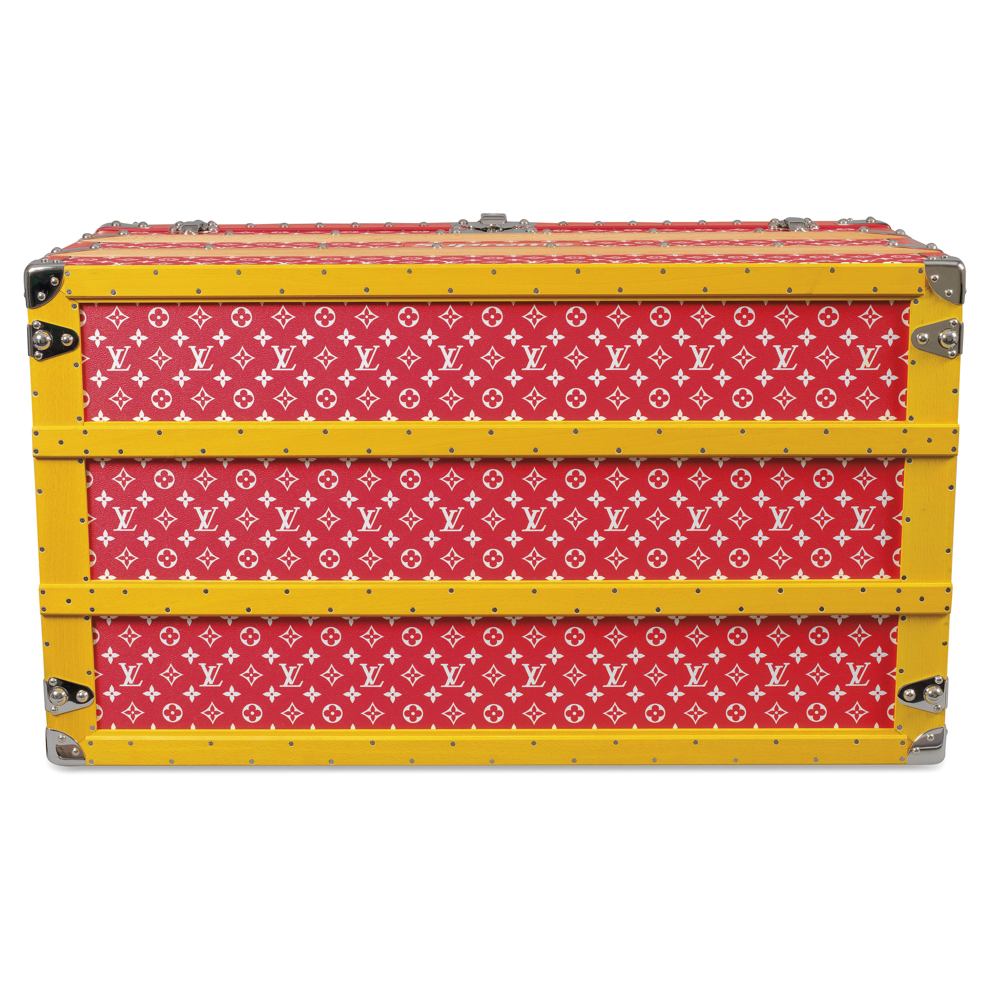Louis vuitton x supreme malle courrier trunk monogram 90 red deals