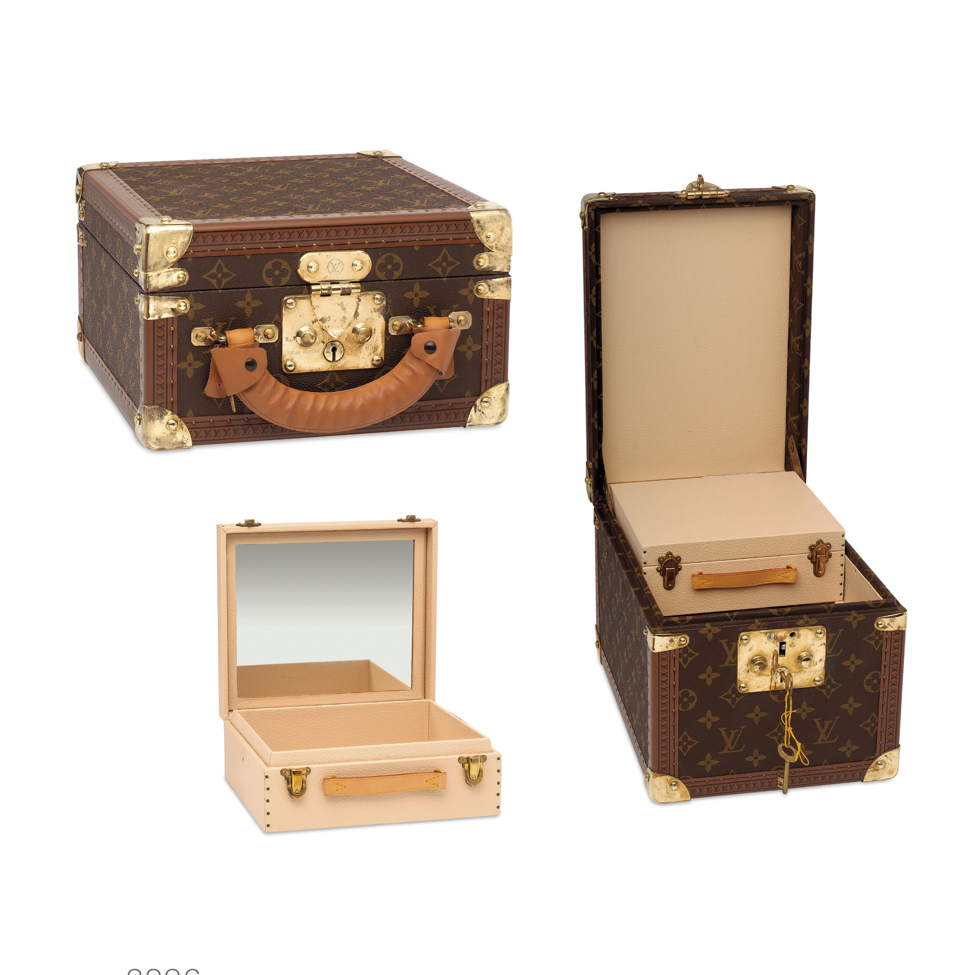A LIMITED EDITION RED WHITE MONOGRAM MALLE COURRIER 90 TRUNK