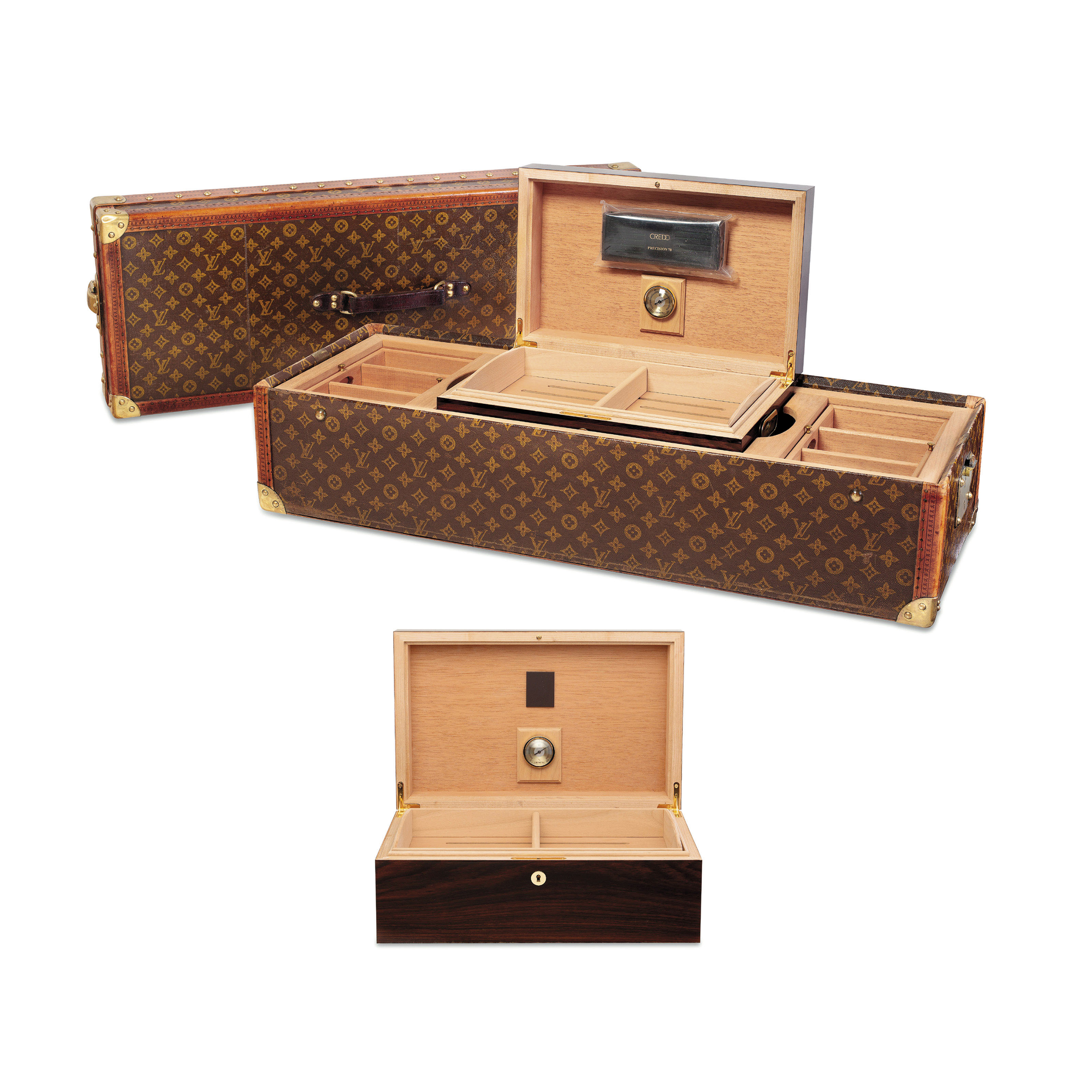 A LIMITED EDITION RED WHITE MONOGRAM MALLE COURRIER 90 TRUNK