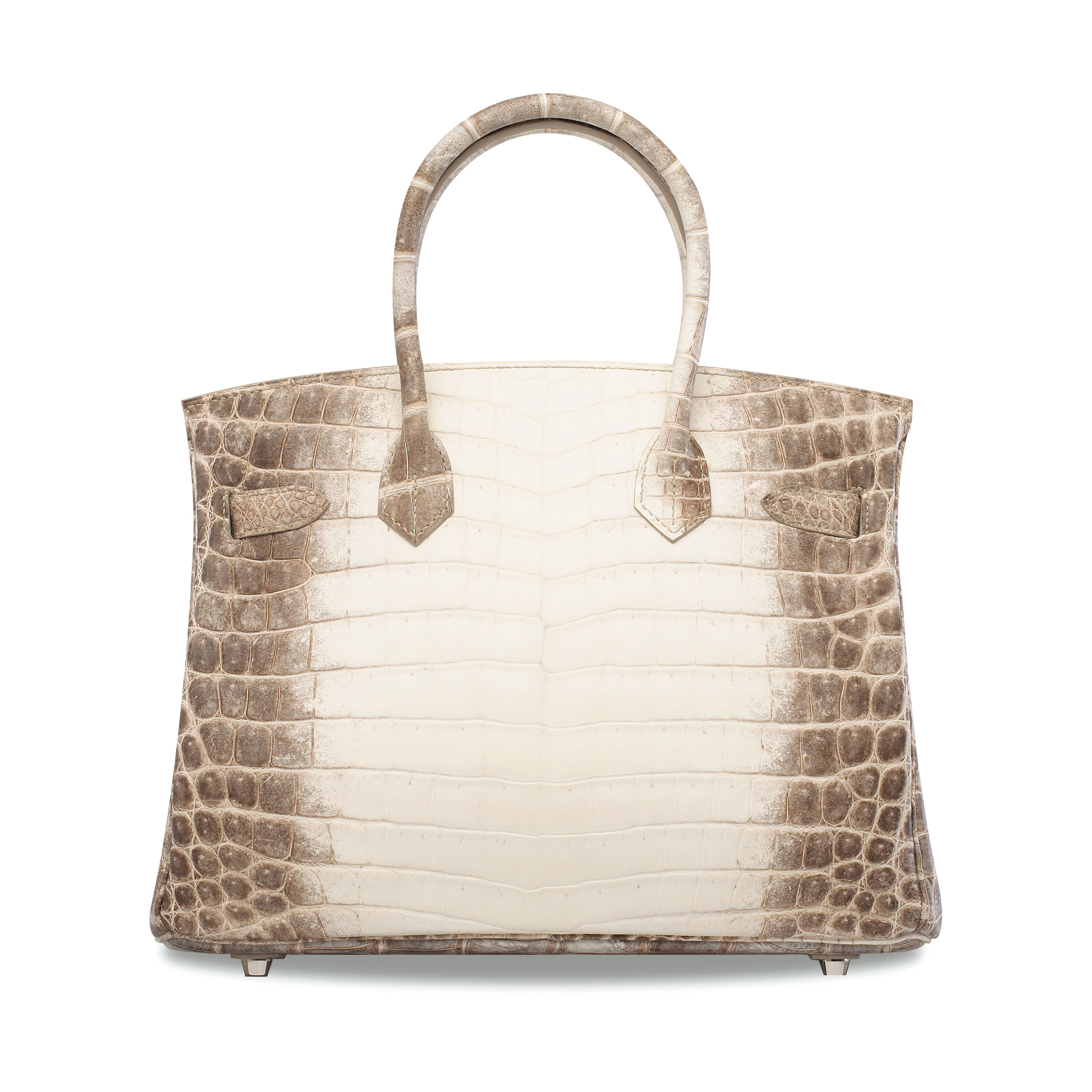 A RARE, MATTE WHITE HIMALAYA NILOTICUS CROCODILE BIRKIN 30 WITH PALLADIUM HARDWARE , HERMÃS 