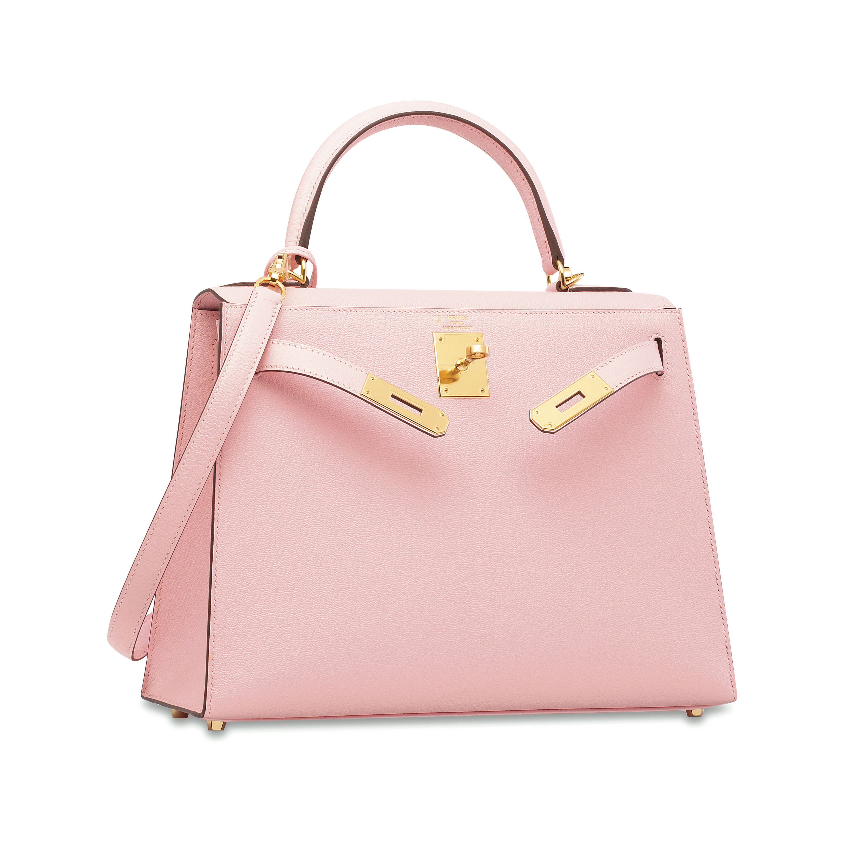 Hermes Kelly 28 Retourne Rose Sakura Tadelakt Gold Hardware #A - Vendome  Monte Carlo