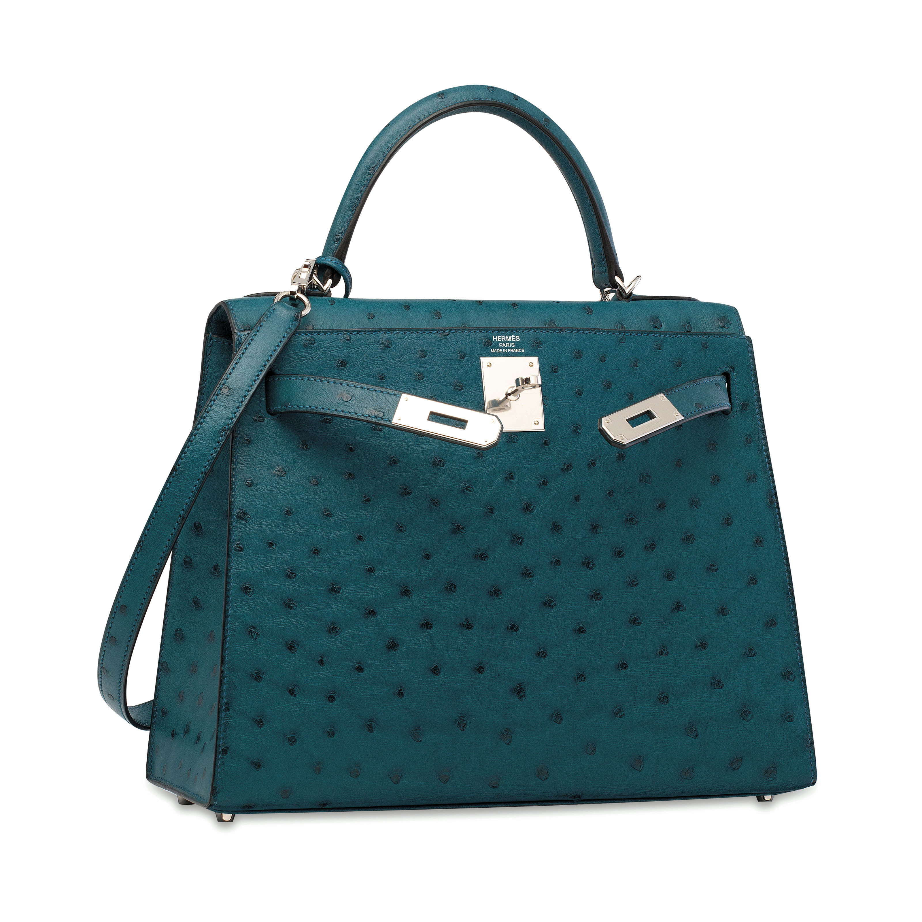 Cobalt ostrich mini kelly clearance