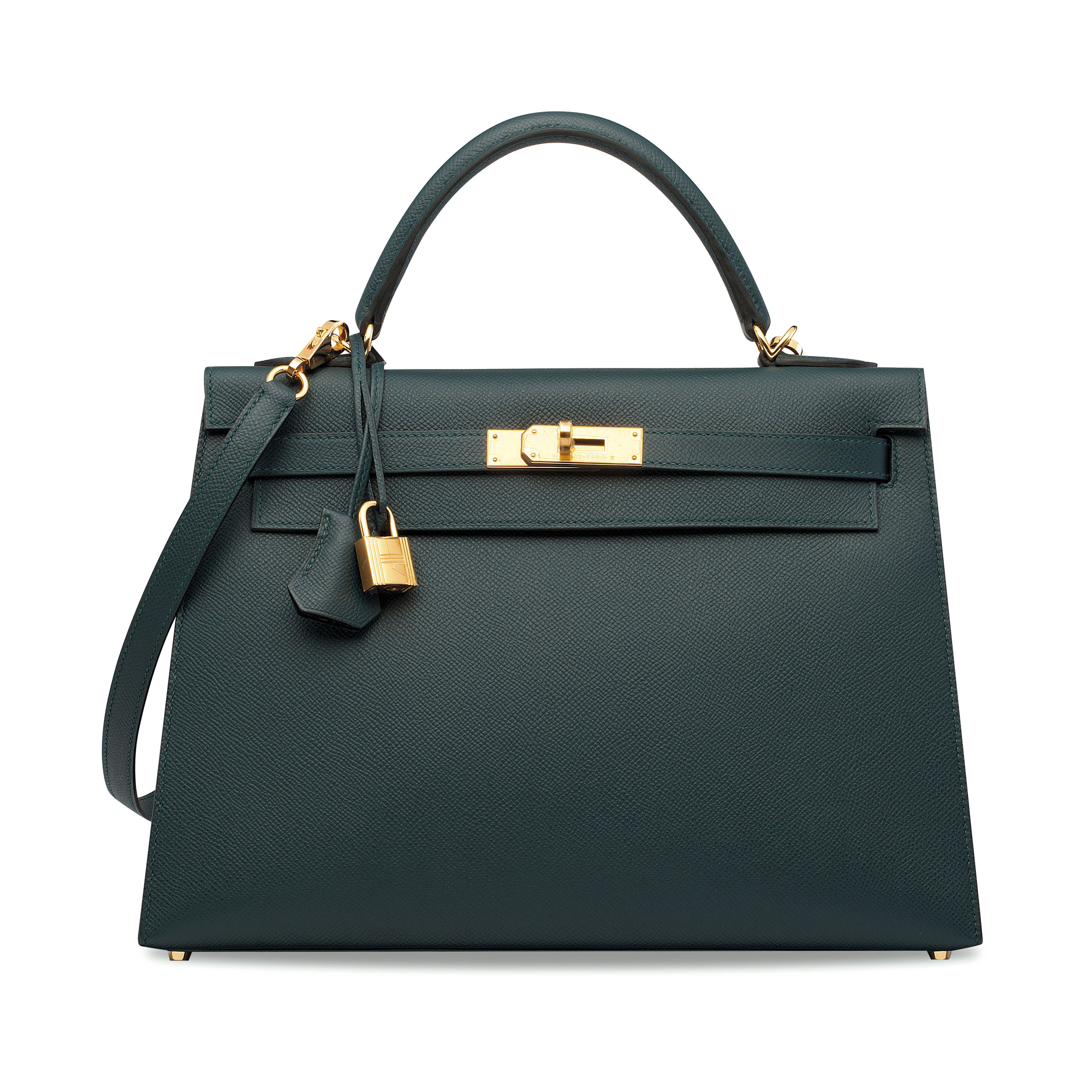 Hermes Kelly Miini Sellier Vert Cypress Epsom Leather Gold Hardware